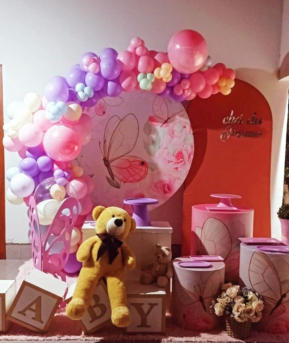 Alugue Tema Para Festa Decorativa Chá Borboletas  - Mamãe Decory