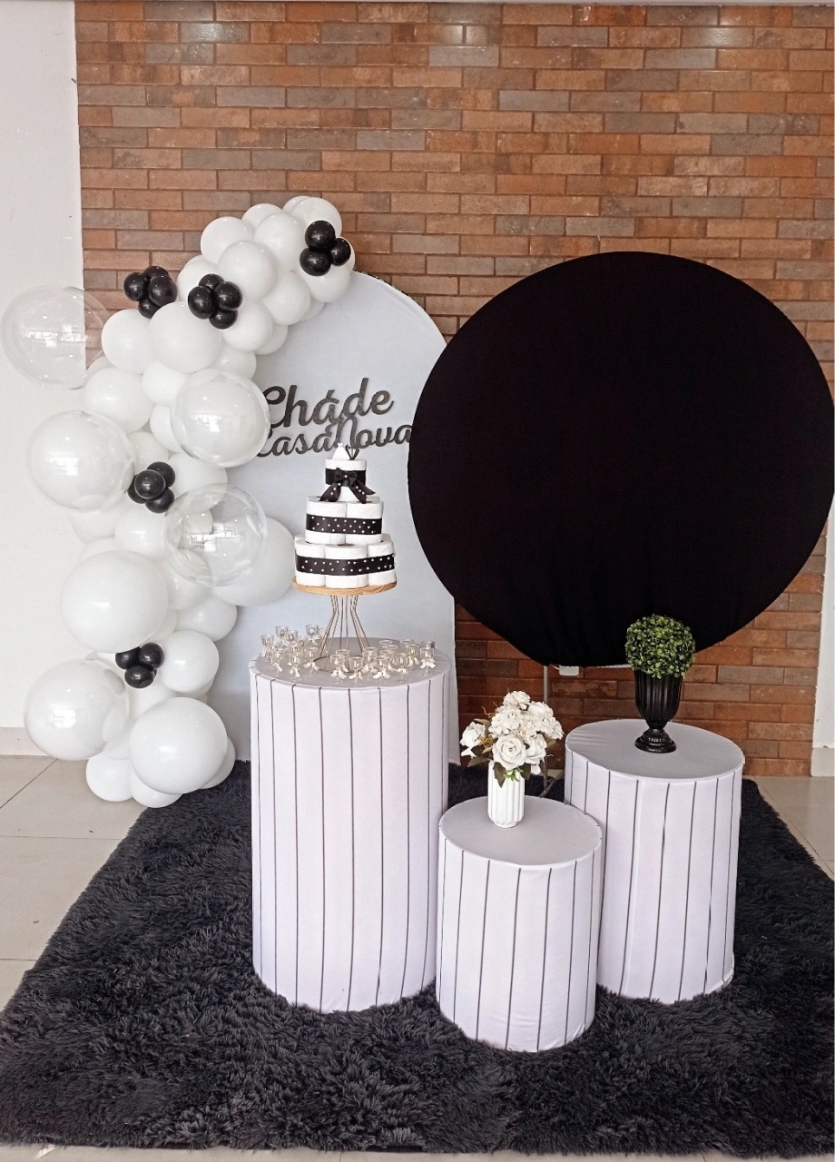 Alugue Tema Para Festa Decorativa Preto E Branco  - Mamãe Decory