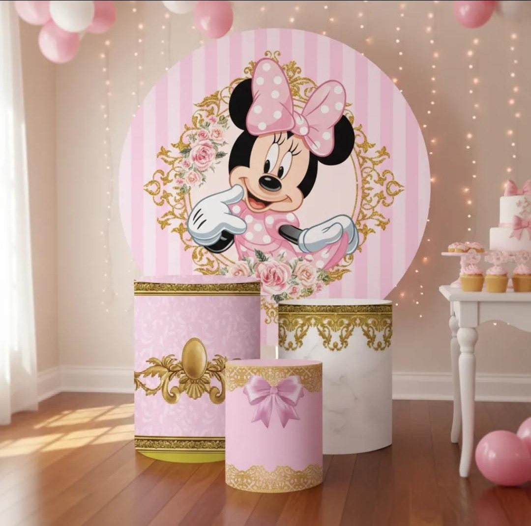 Alugue Tema Para Festa Decoração Kit Mini Rosa  - Mamãe Decory