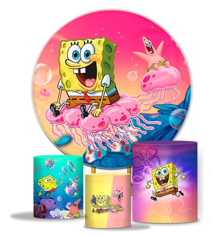 Alugue Tema Para Festa Decorativa Boby Esponja - Mamãe Decory