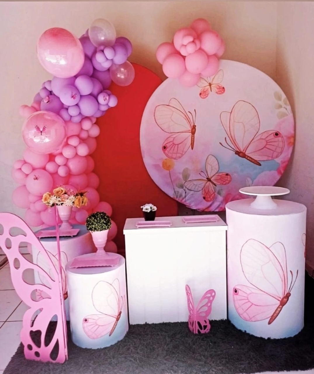 Alugue Tema Para Festa Decoração Jardim das Borboletas  - Mamãe Decory