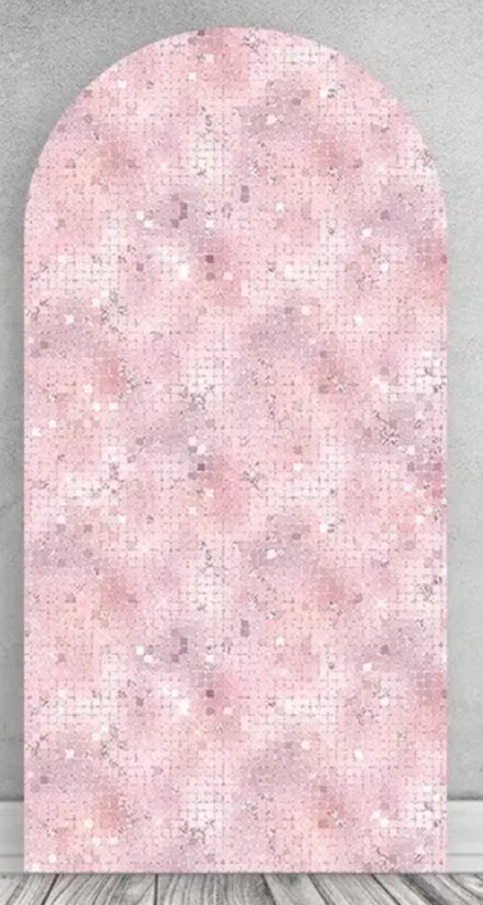 Painel Sublimado Lantejoula Rosa 1X2 - Arte & Festas