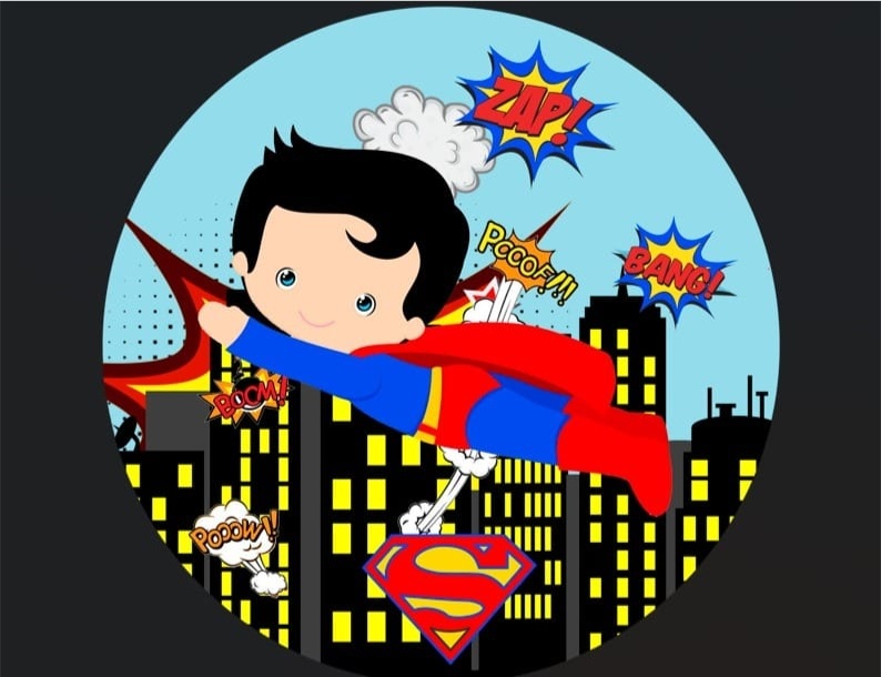 Painel  70/70 Cm Super Homem Baby - Arte & Festas