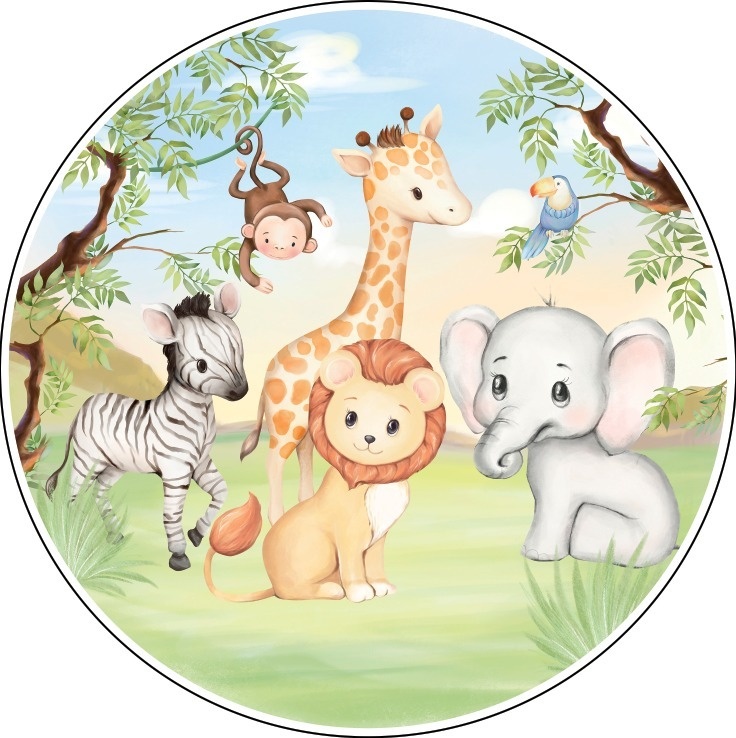 Painel Sublimado 70Cm Safari - Arte & Festas