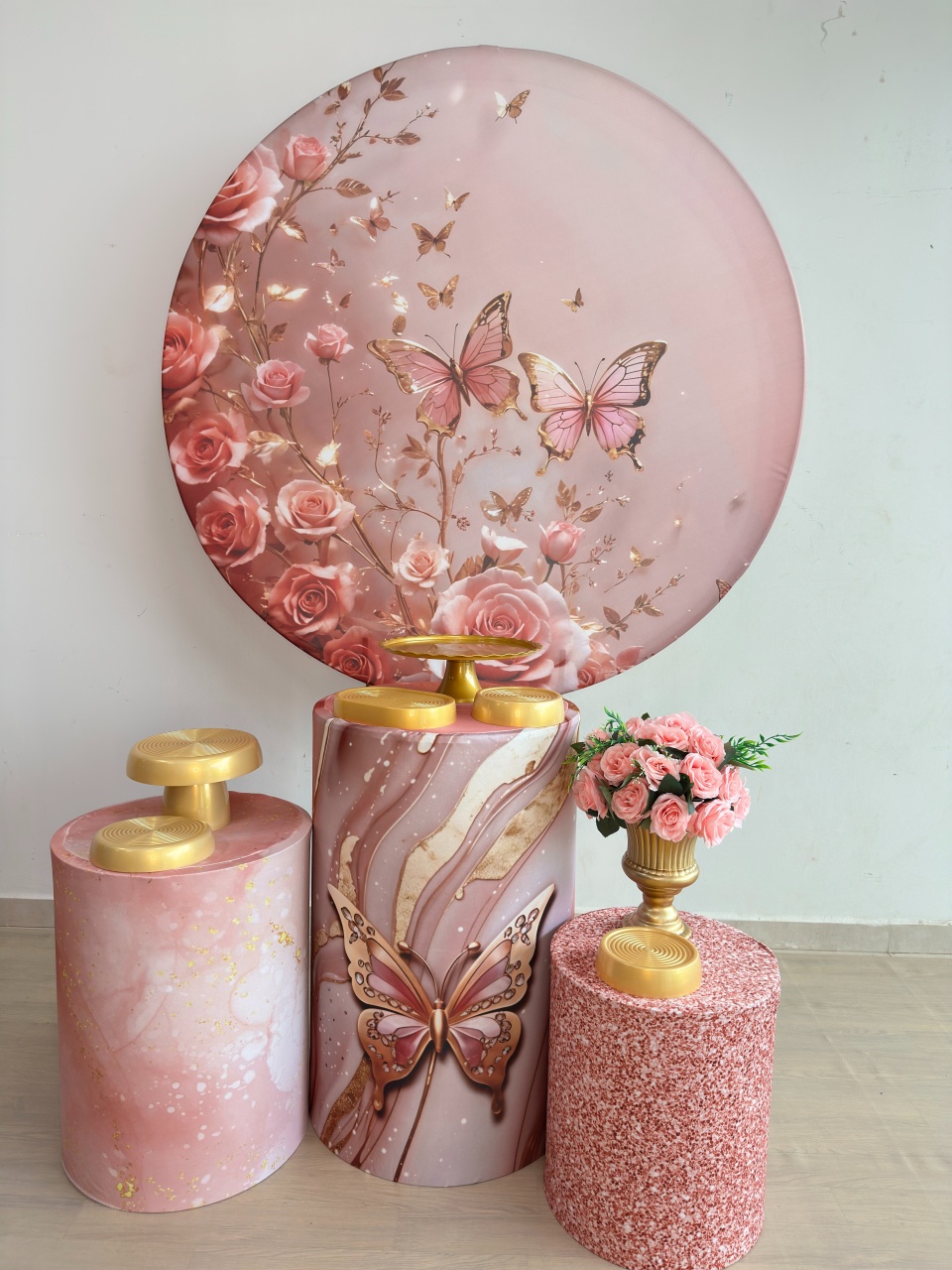 Pegue E Monte Rosa Com Borboletas  - Cirandinha decorações 
