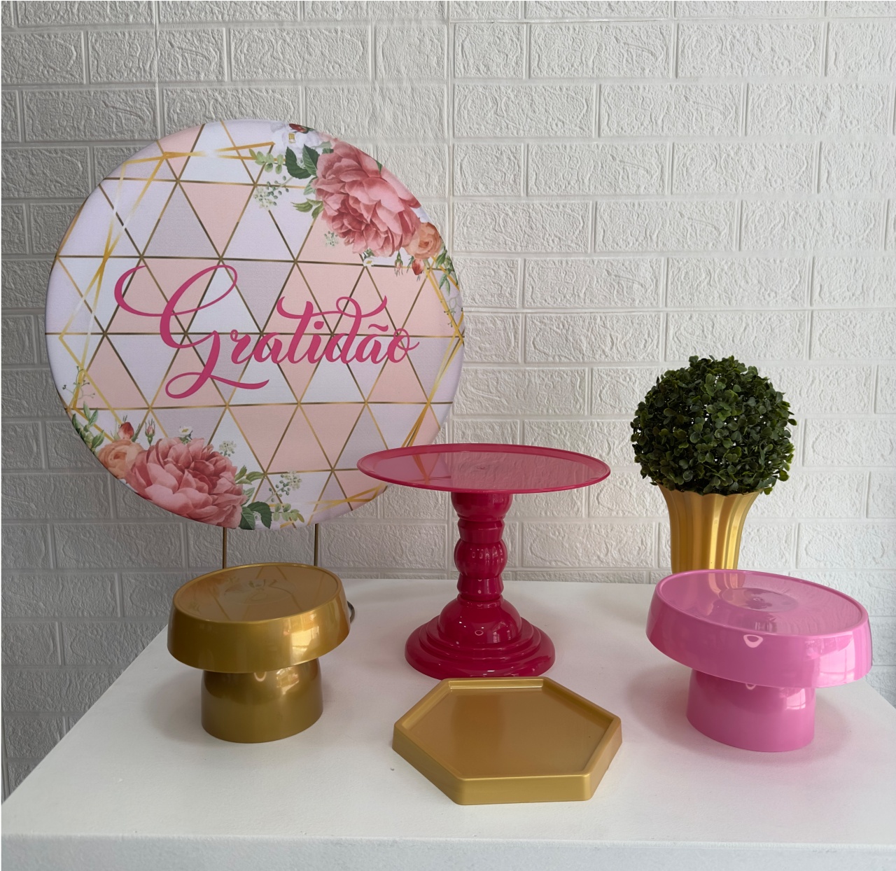 Mini Kit Gratidão Rosa - VIVAZ DECORAÇÕES - PEGUE E MONTE