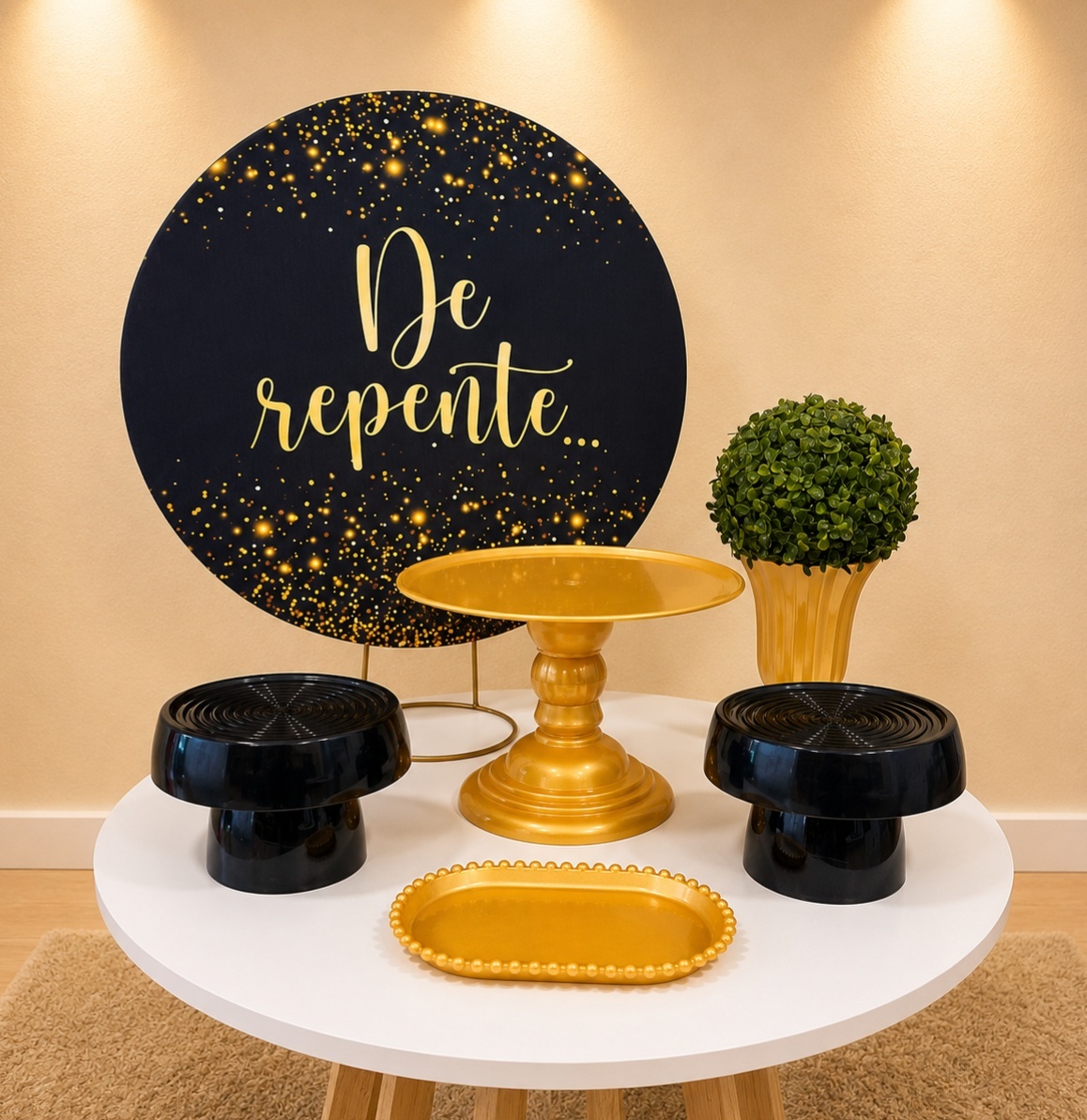 Mini Kit de Repente Preto/Dourado - VIVAZ DECORAÇÕES - PEGUE E MONTE
