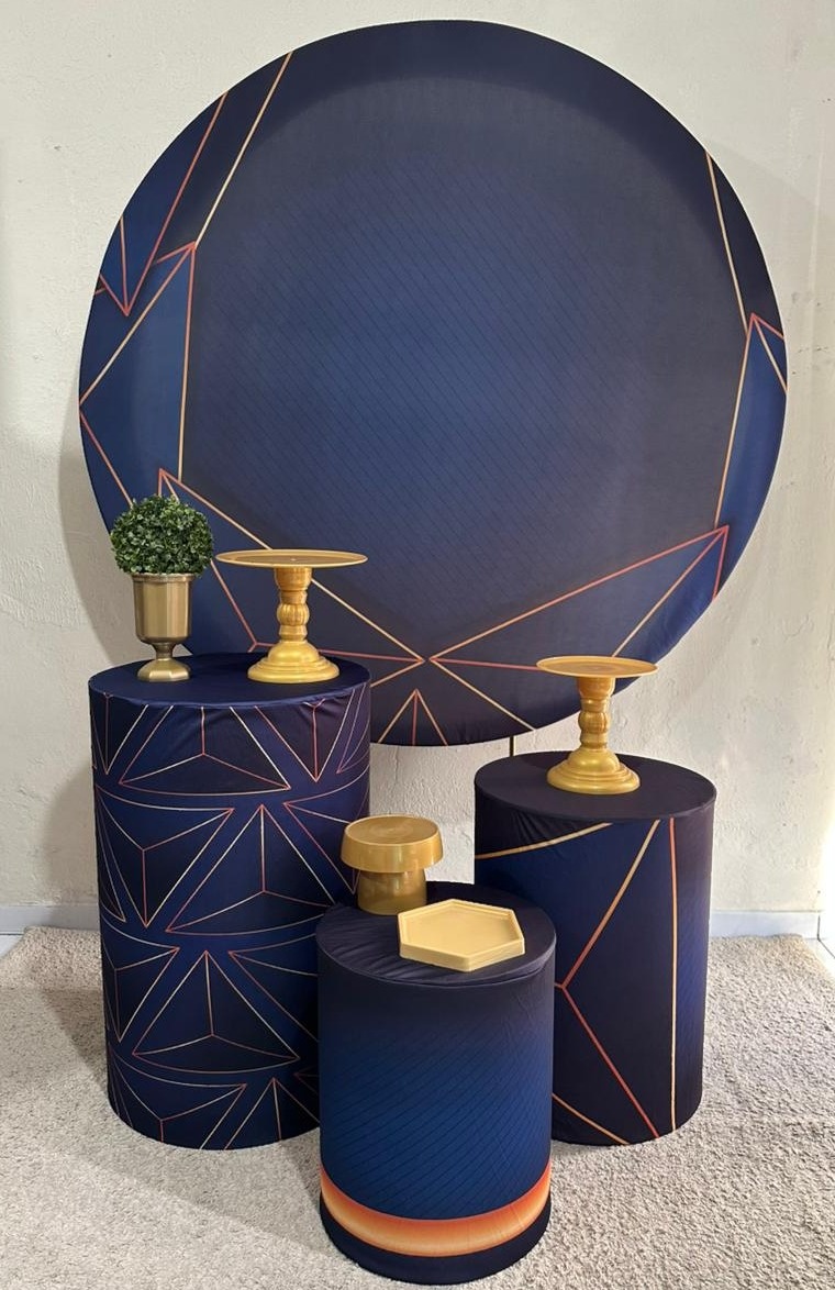 Kit Padrão Geométrico Azul - VIVAZ DECORAÇÕES - PEGUE E MONTE