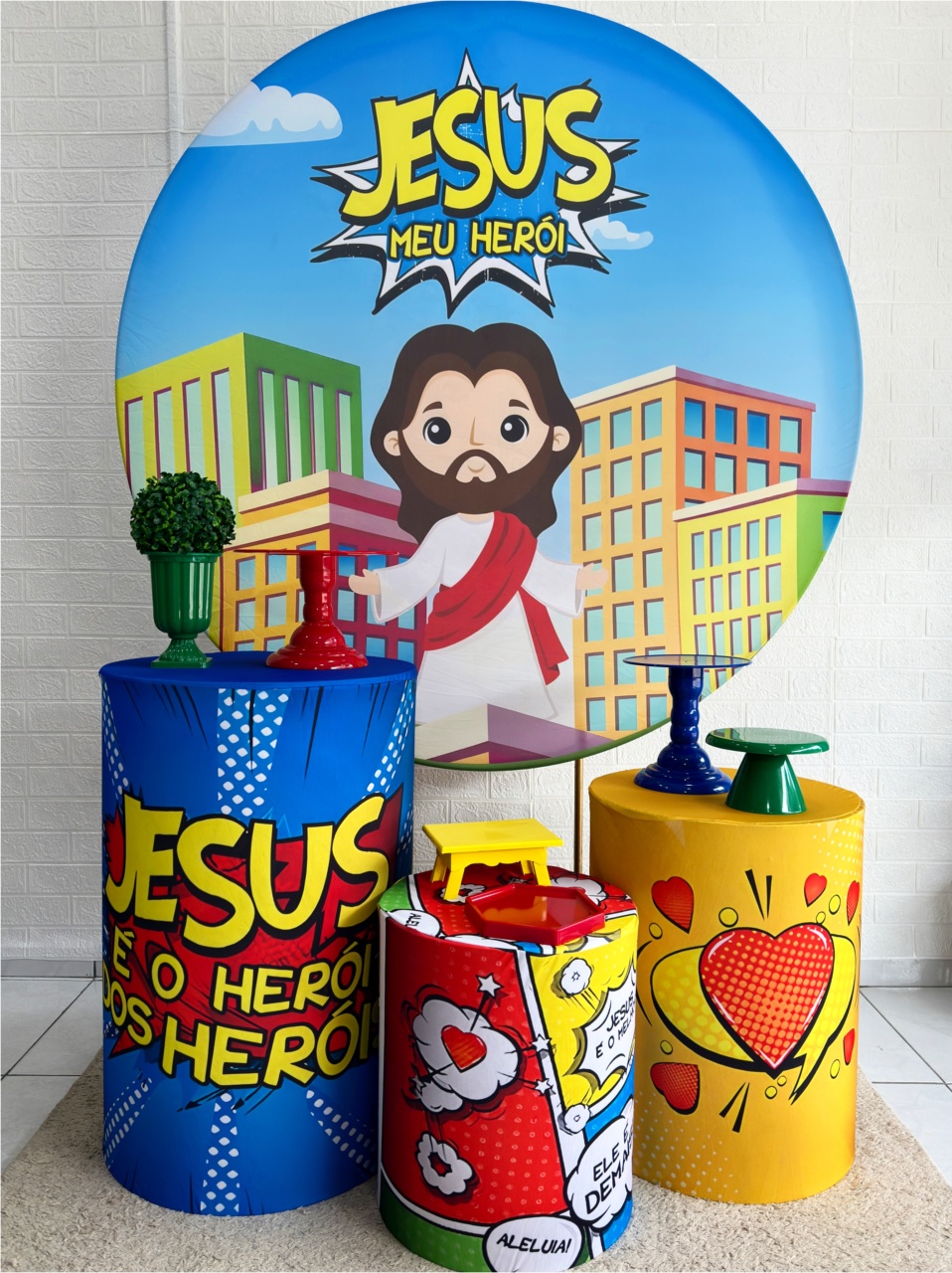 Kit Padrão Jesus Meu Herói - VIVAZ DECORAÇÕES - PEGUE E MONTE