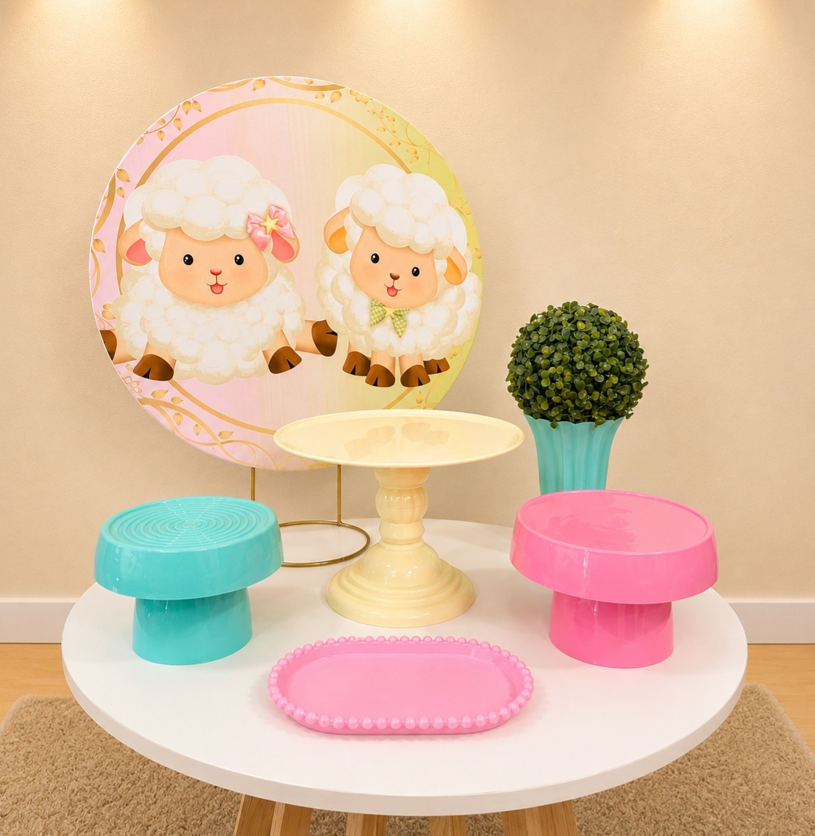 Mini Kit Ovelinhas Cha Revelação - VIVAZ DECORAÇÕES - PEGUE E MONTE