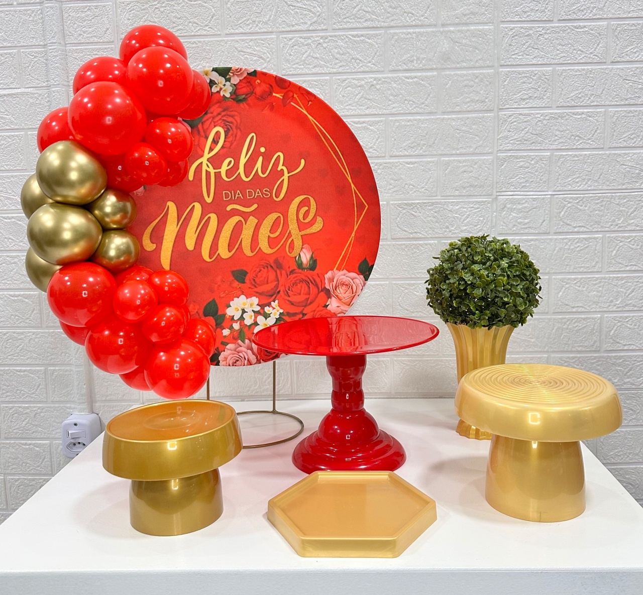 Mini Kit Dia das Mães Vermelho - VIVAZ DECORAÇÕES - PEGUE E MONTE