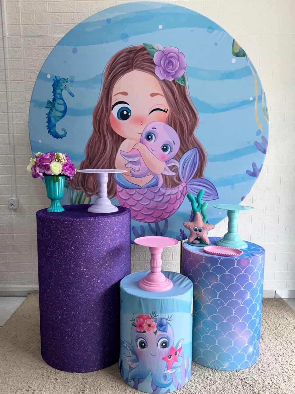 Kit Padrão Sereia Cute - VIVAZ DECORAÇÕES - PEGUE E MONTE