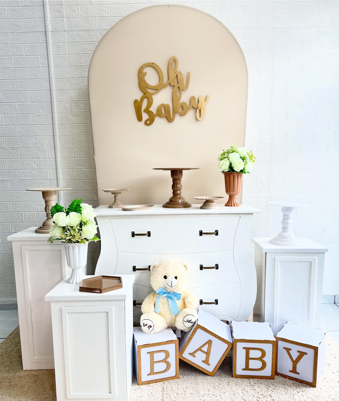 Kit Prata Baby Cha - VIVAZ DECORAÇÕES - PEGUE E MONTE