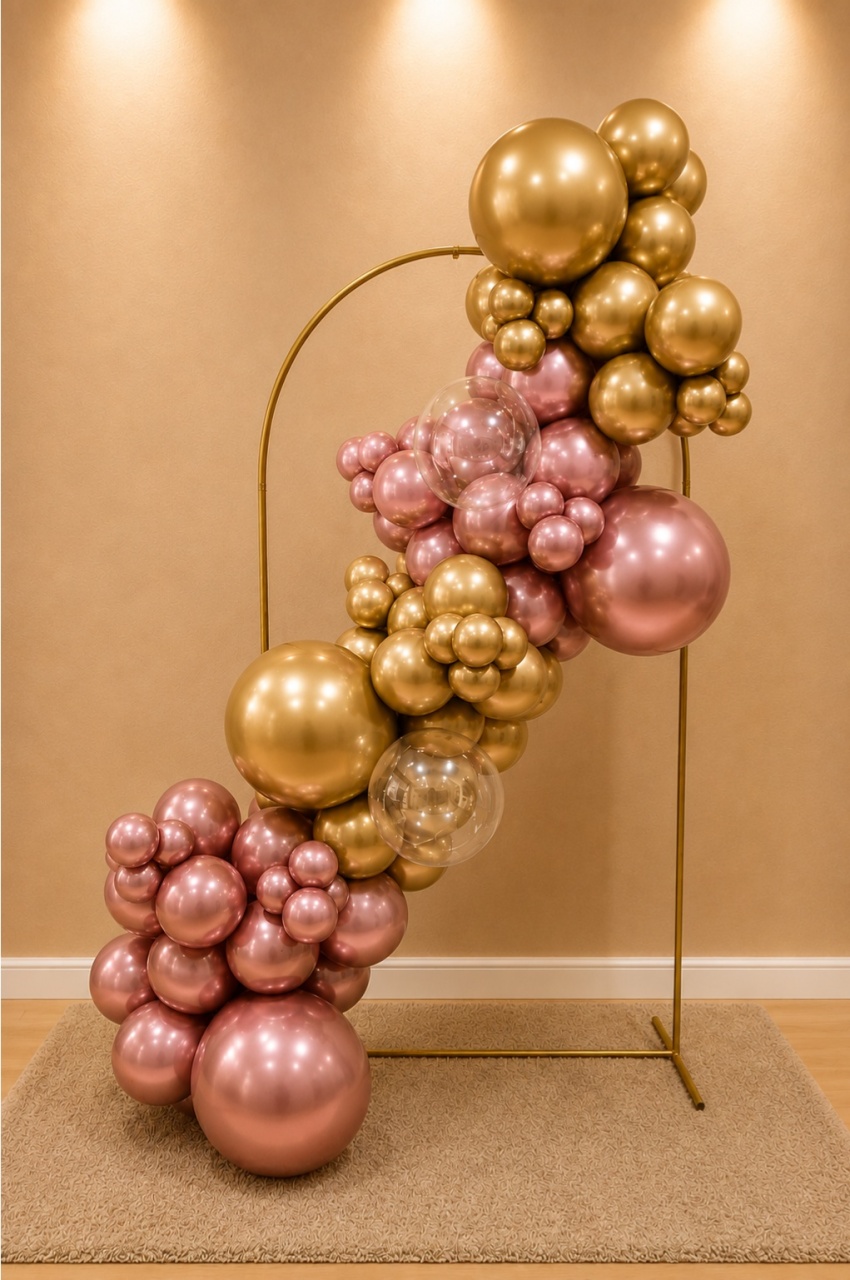 Arco de Balão Descontruido Metalizado - VIVAZ DECORAÇÕES - PEGUE E MONTE