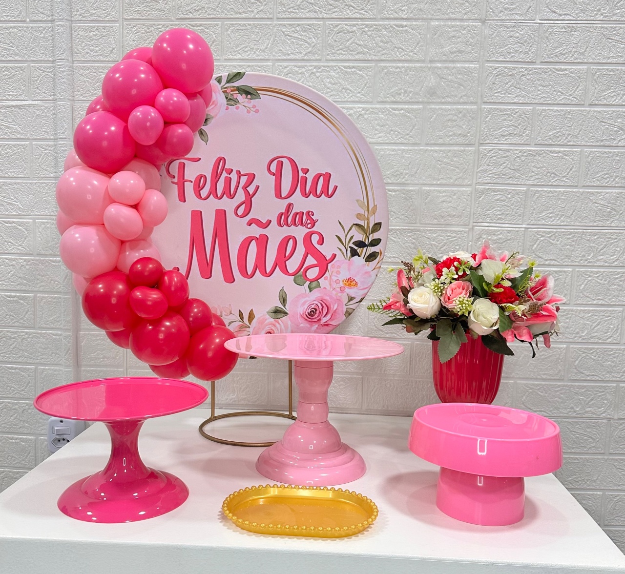 Mini Kit Dia das Mães Rosa - VIVAZ DECORAÇÕES - PEGUE E MONTE