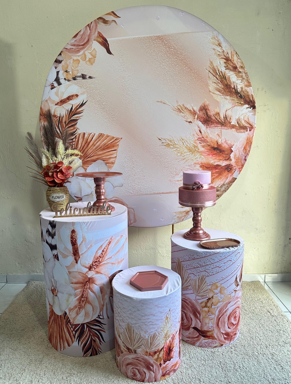 Kit Padrão Floral Nude - VIVAZ DECORAÇÕES - PEGUE E MONTE