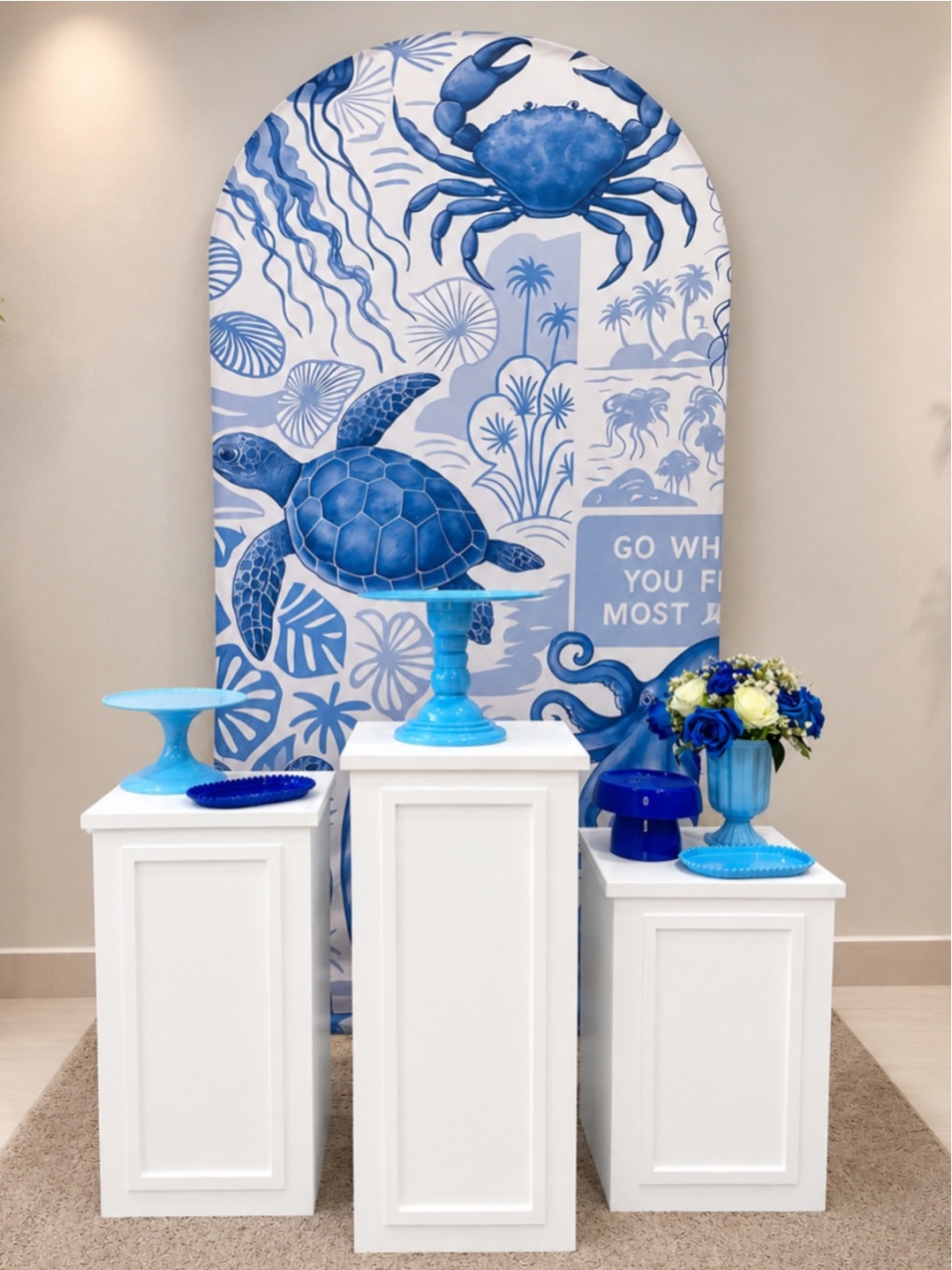 Kit Padrão Romano Fundo Do Mar - VIVAZ DECORAÇÕES - PEGUE E MONTE