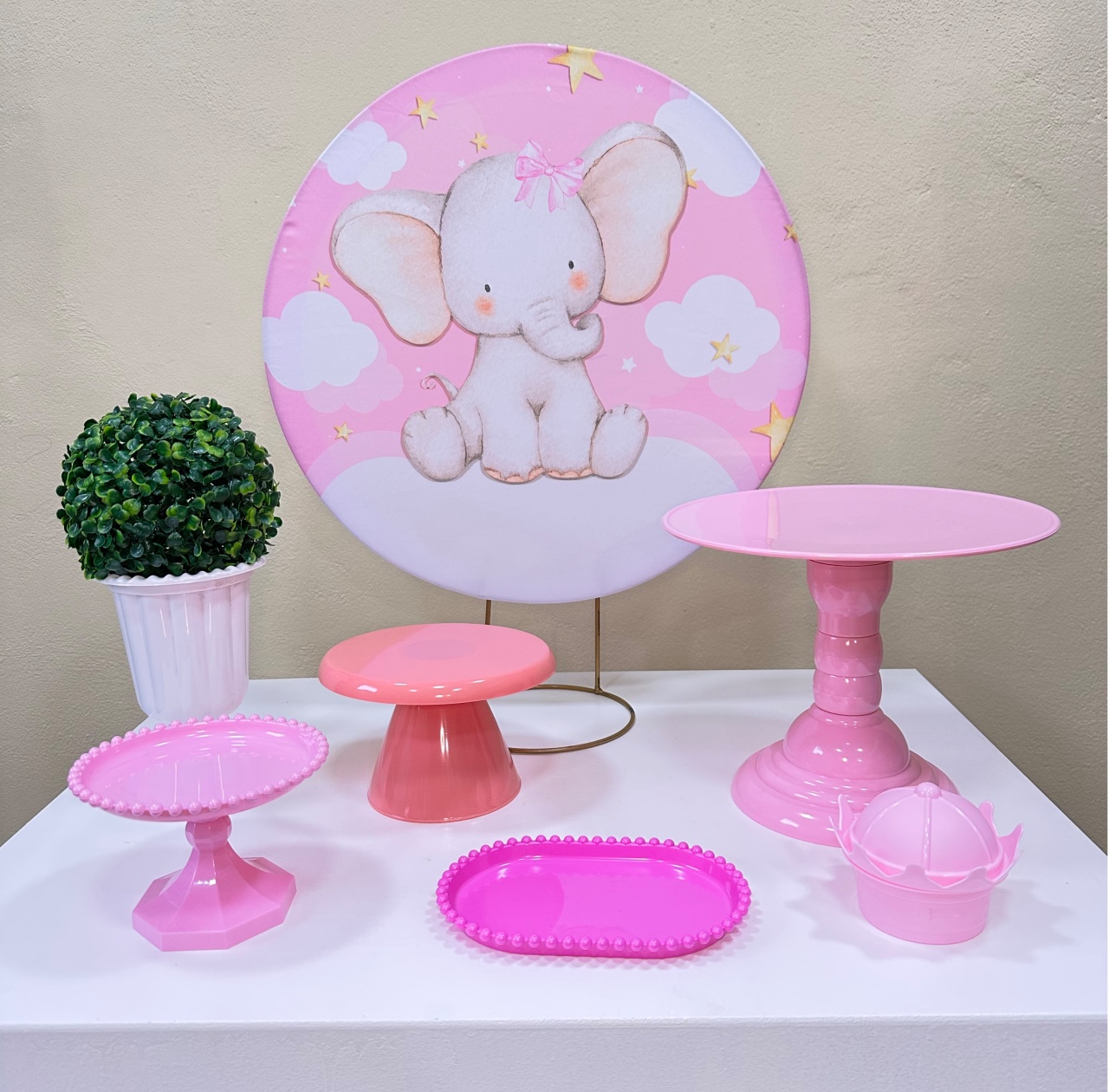Mini Kit Elefantinha Rosa - VIVAZ DECORAÇÕES - PEGUE E MONTE