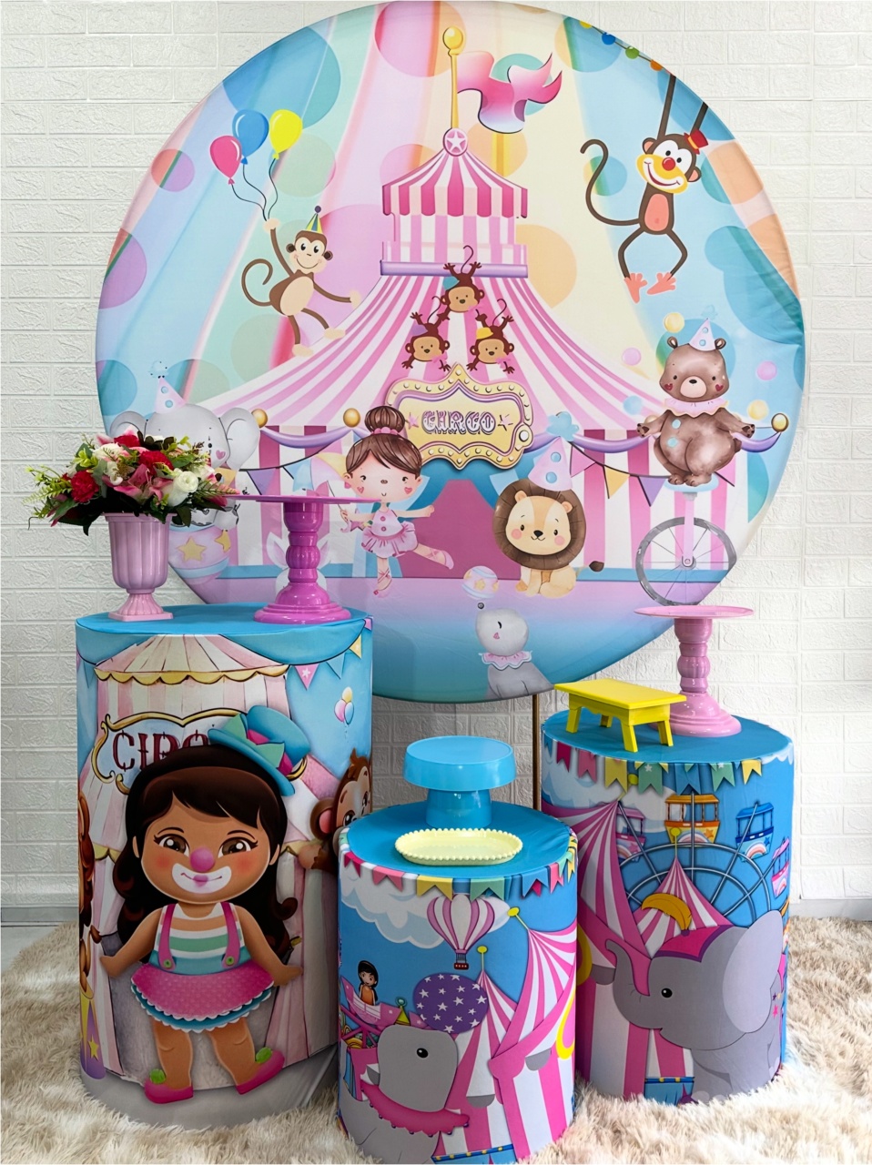 Kit Padrão Circo Menina - VIVAZ DECORAÇÕES - PEGUE E MONTE