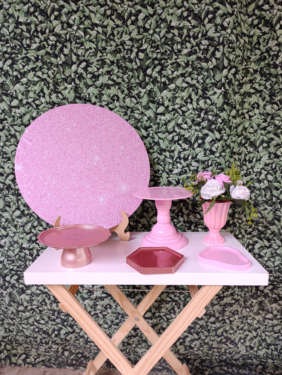 Glitter Rosa -Kit Mesa - FELIZ DATA PEGUE E MONTE 