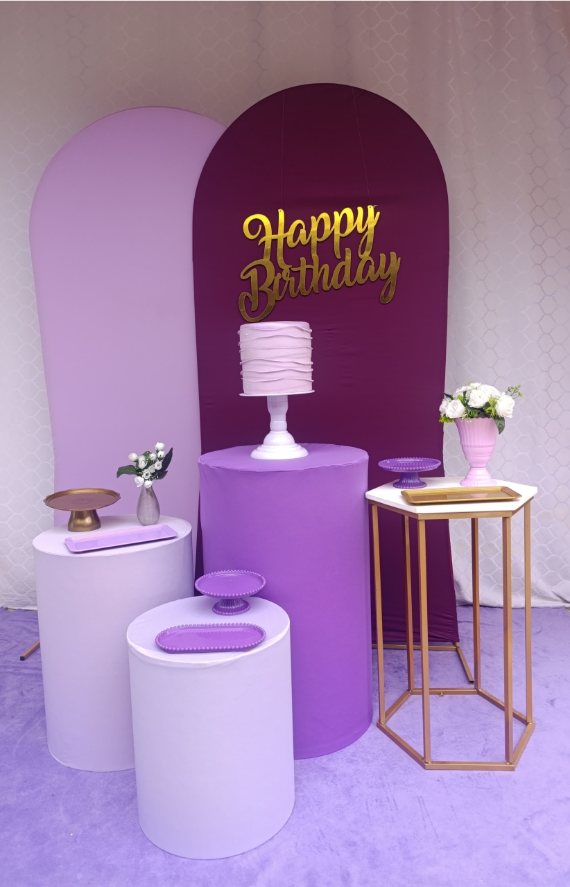 Happy Brithaday Roxo E Lilás - FELIZ DATA PEGUE E MONTE 