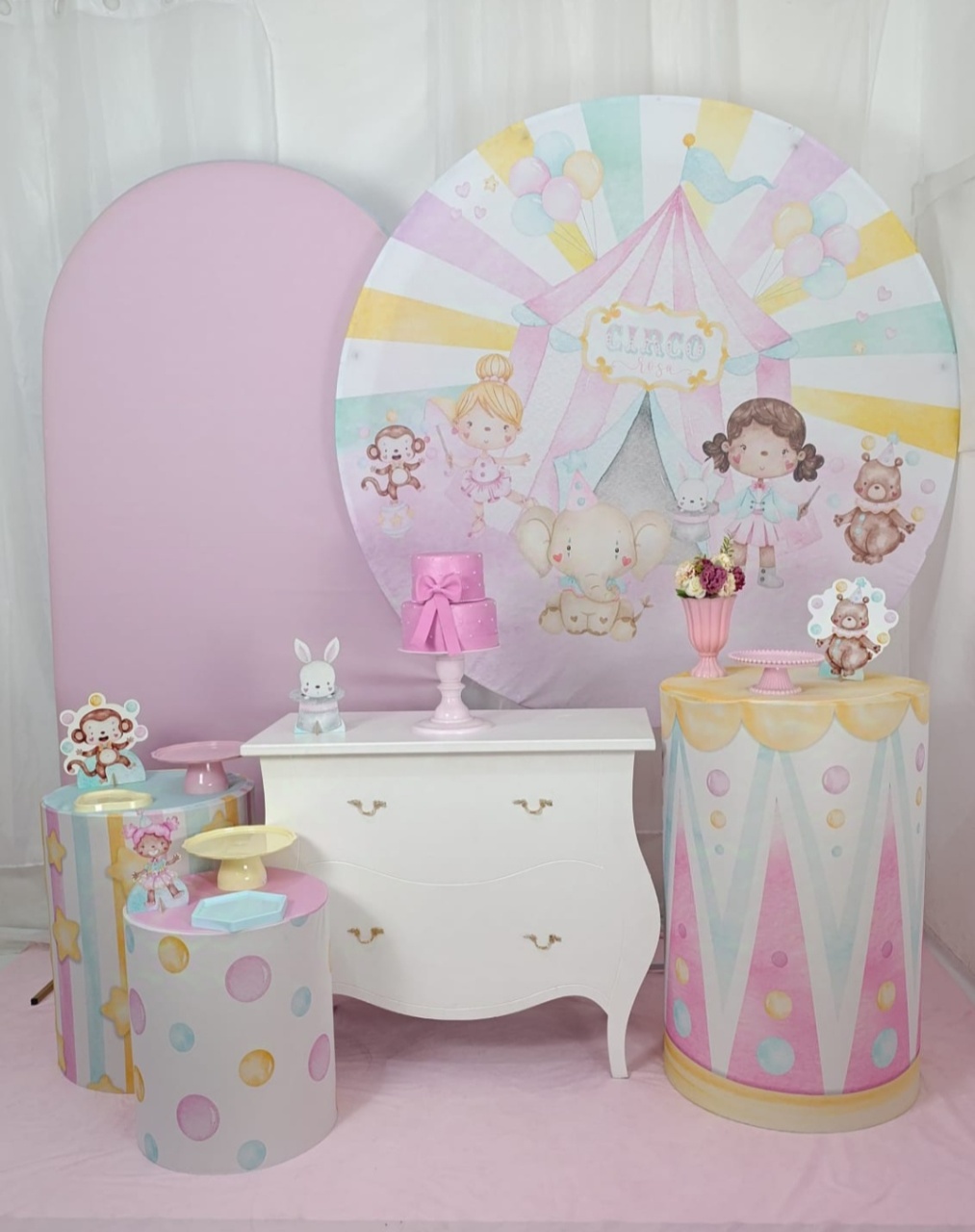 Circo Rosa - Kit Felicidade  - FELIZ DATA PEGUE E MONTE 