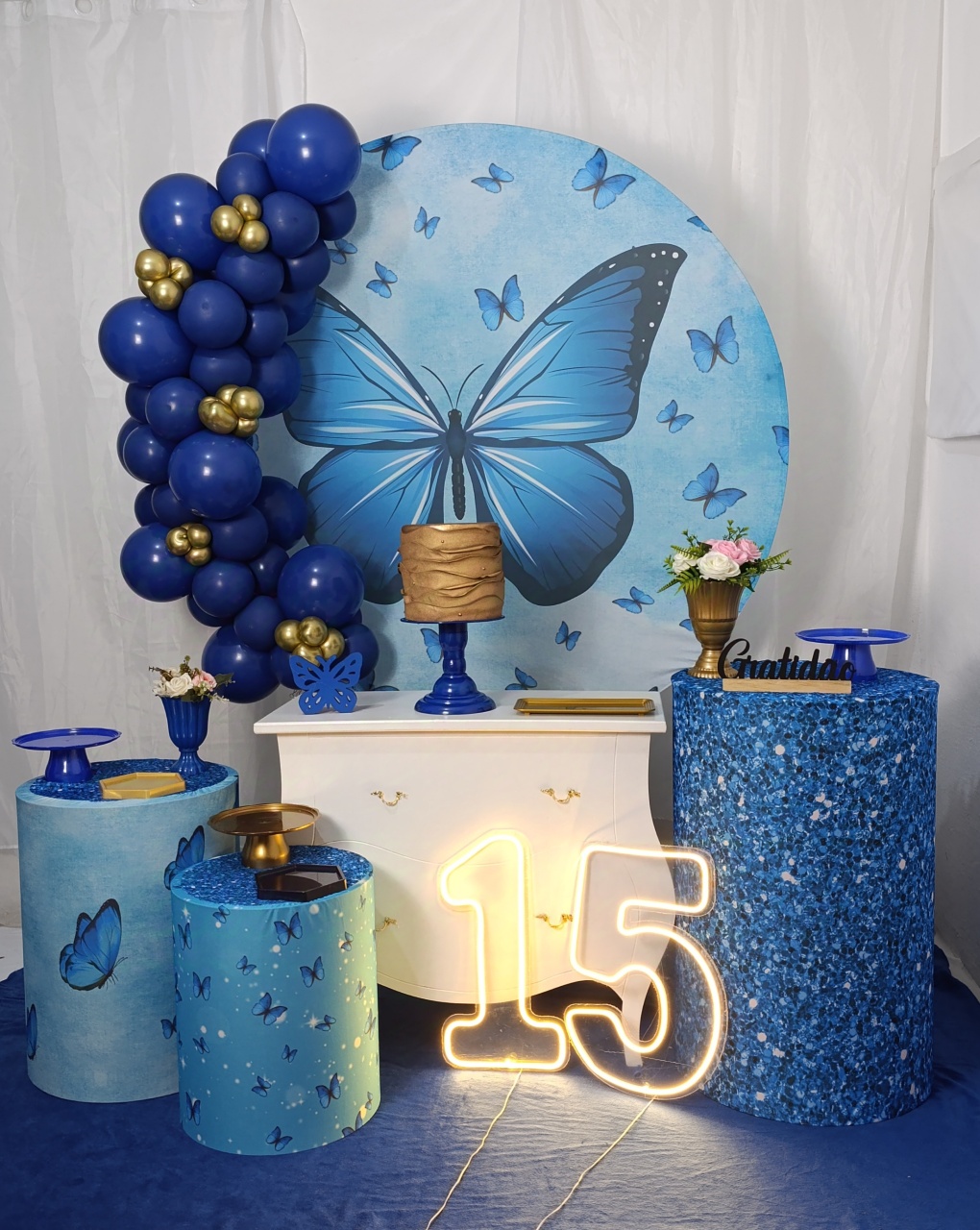 Borboleta Azul -Kit Comemore  - FELIZ DATA PEGUE E MONTE 