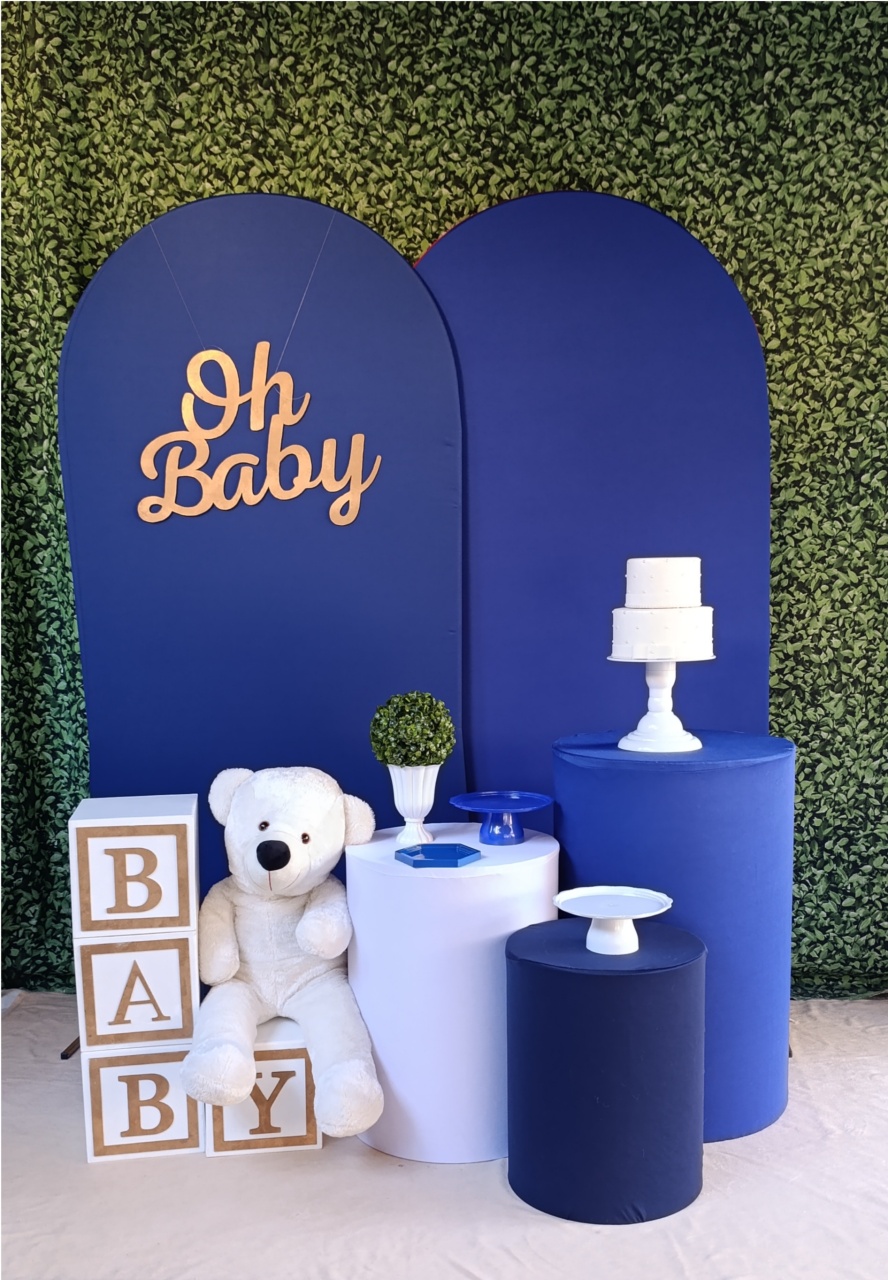 Chá de Bebê - Azul Escuro - FELIZ DATA PEGUE E MONTE 