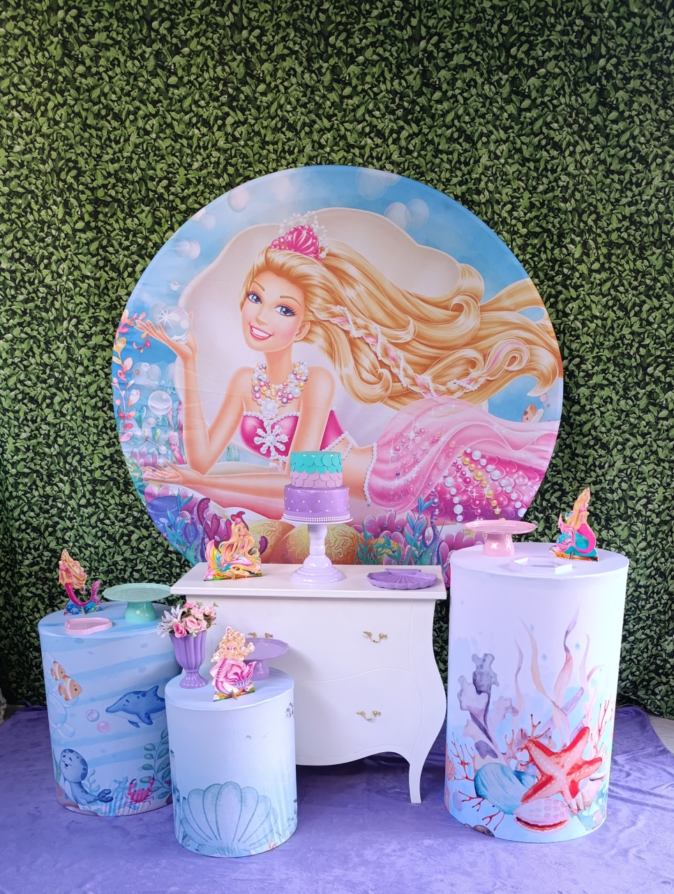 Barbie Sereia -  Kit Comemore - FELIZ DATA PEGUE E MONTE 