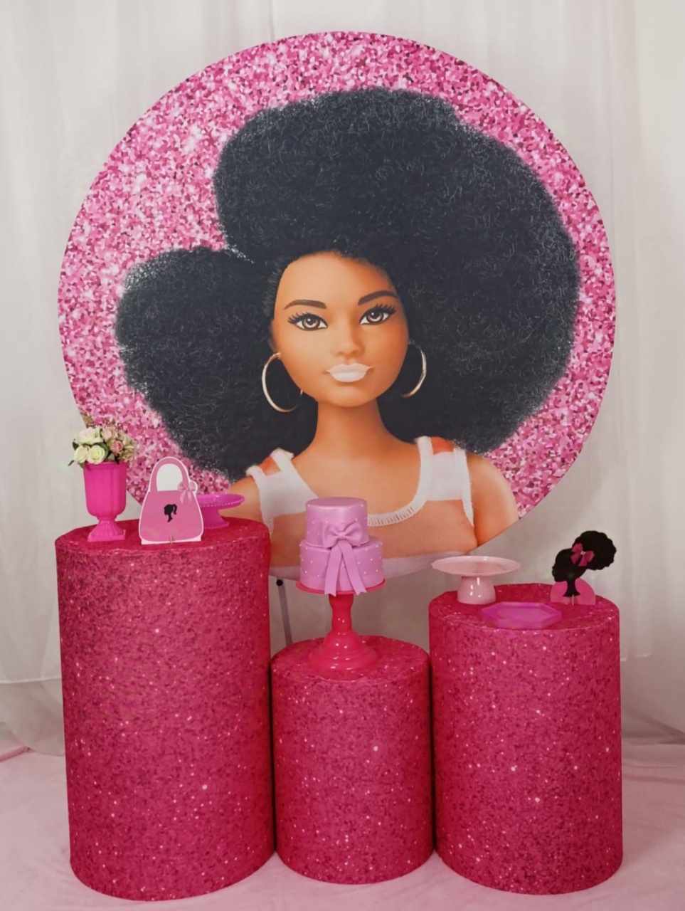 Barbie Negra - Kit Celebrar  - FELIZ DATA PEGUE E MONTE 