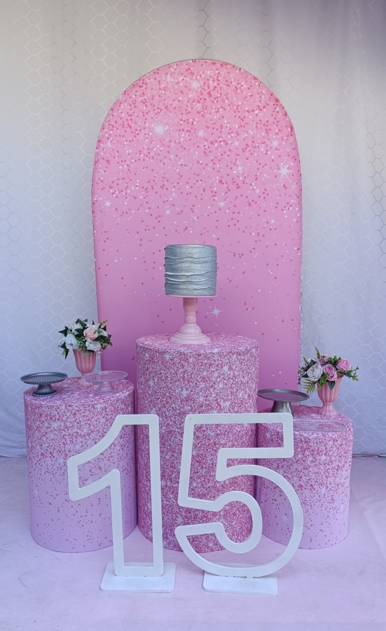 Rosa Glitter - Kit Celebrar - FELIZ DATA PEGUE E MONTE 