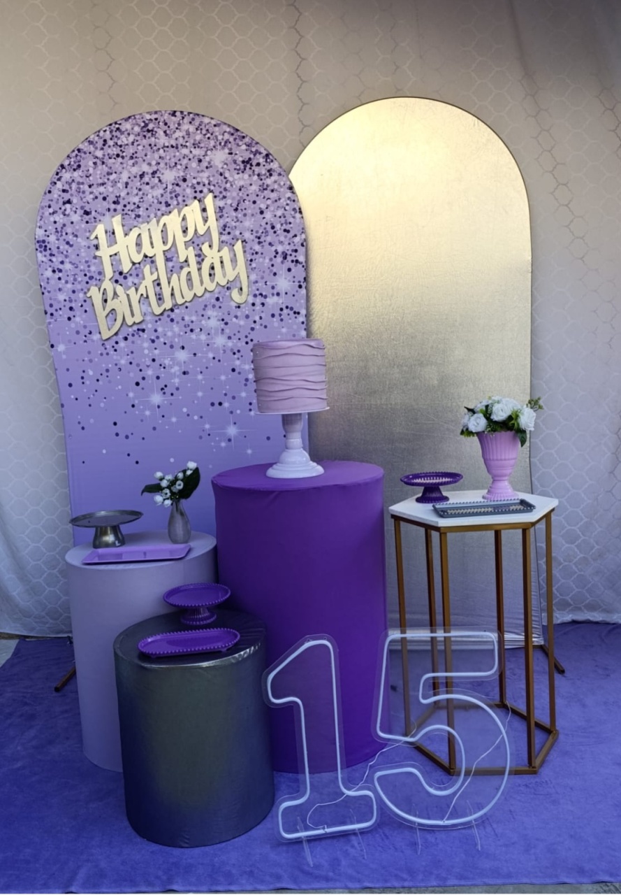 Happy Brithaday Roxo E Lilás Glitter - FELIZ DATA PEGUE E MONTE 