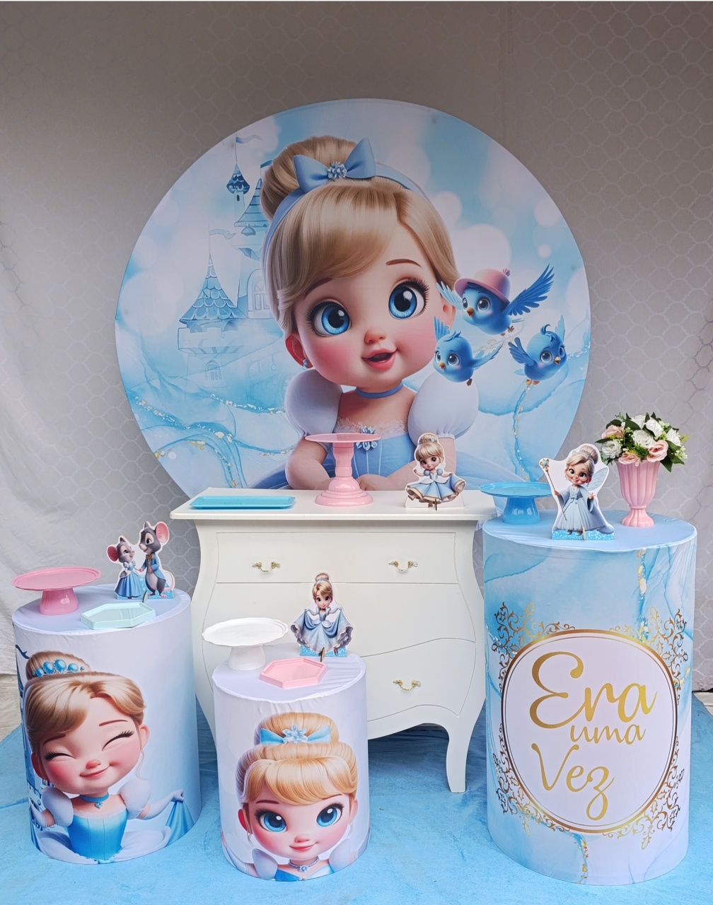 Cinderela Baby -Kit Comemore - FELIZ DATA PEGUE E MONTE 