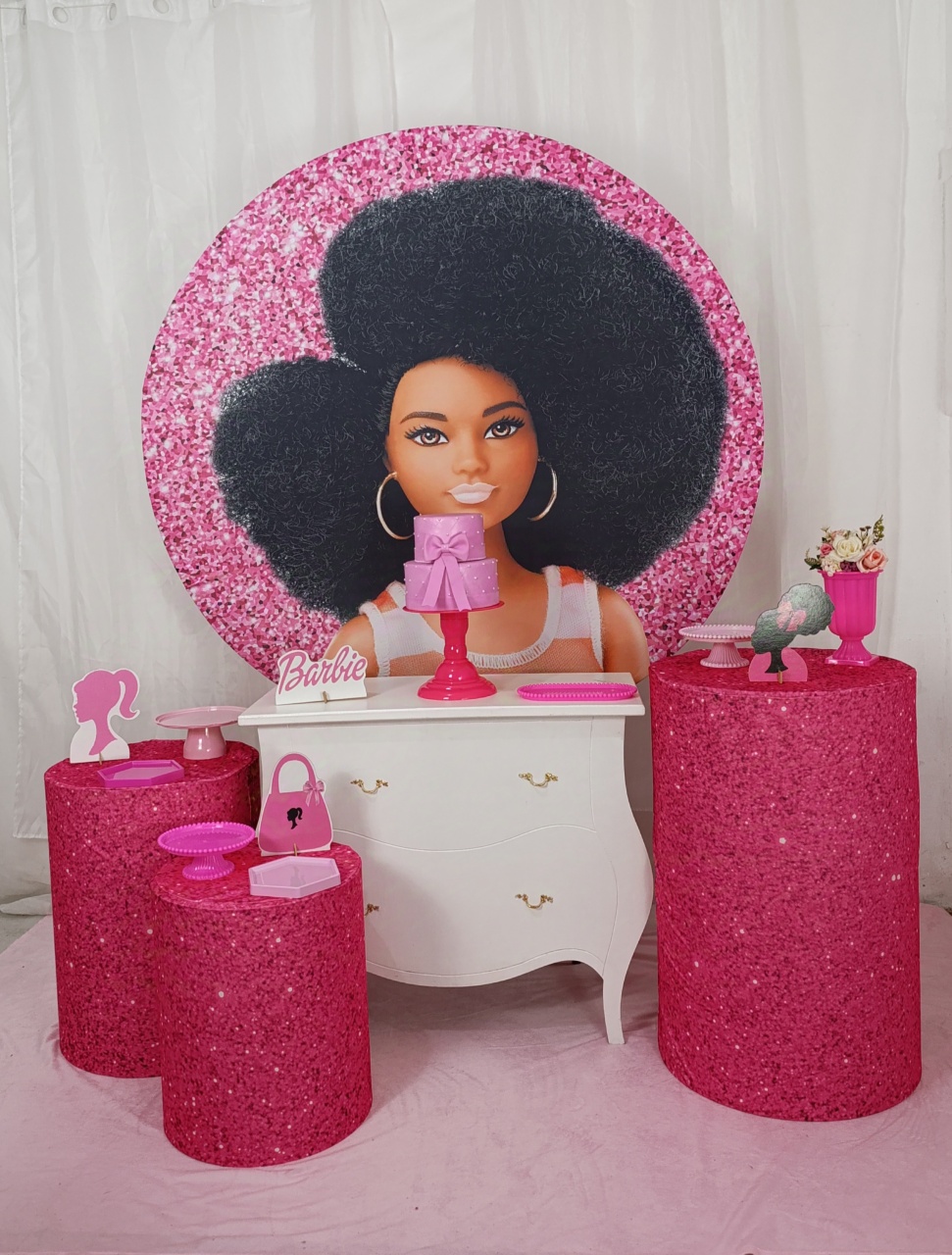 Barbie Negra - Kit Comemore  - FELIZ DATA PEGUE E MONTE 