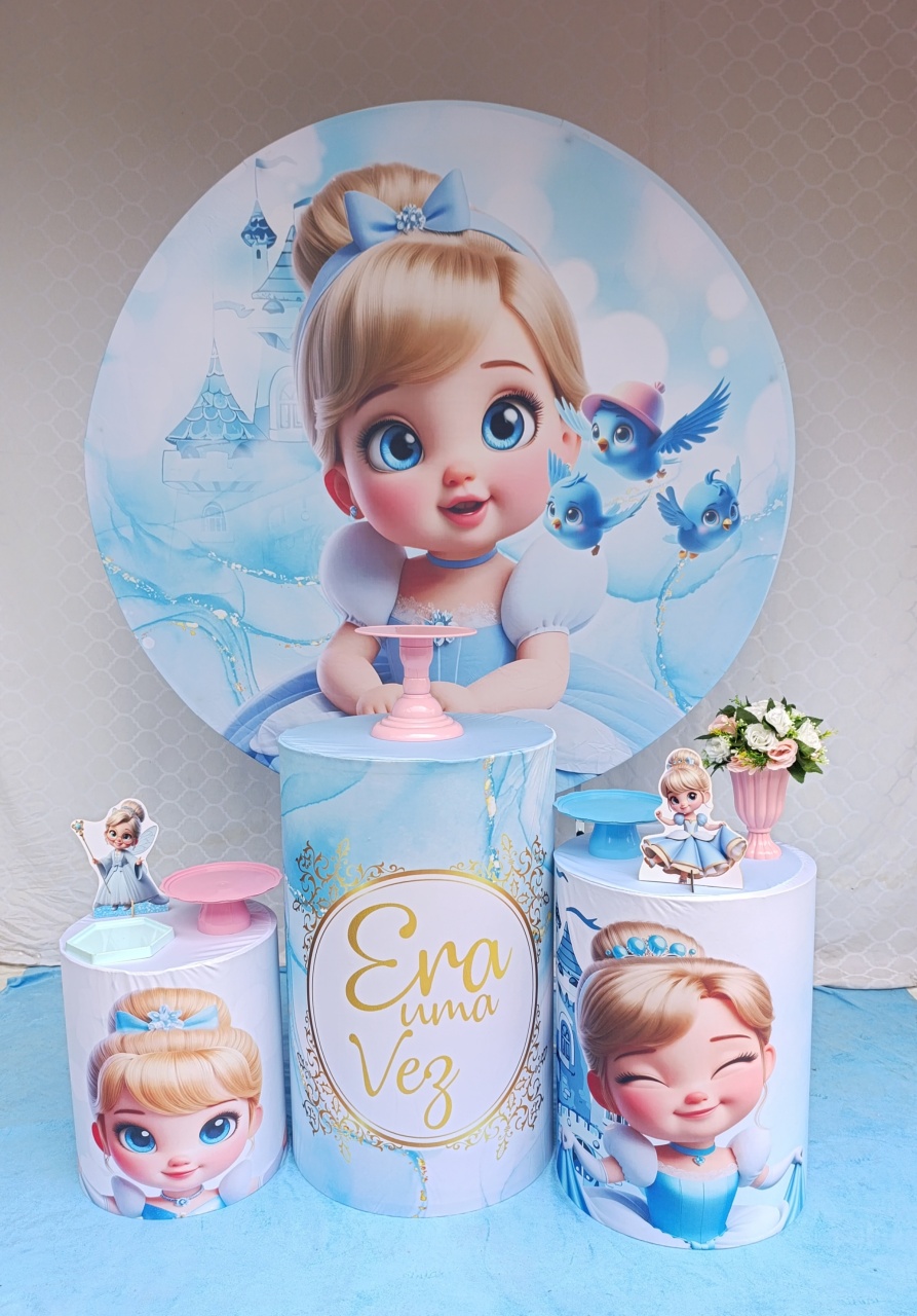 Cinderela Baby -Kit Celebrar - FELIZ DATA PEGUE E MONTE 