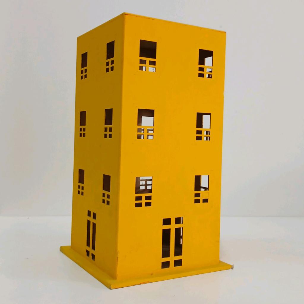 Maquete Prédio Decorativo - Amarelo - Peg e monte da drica