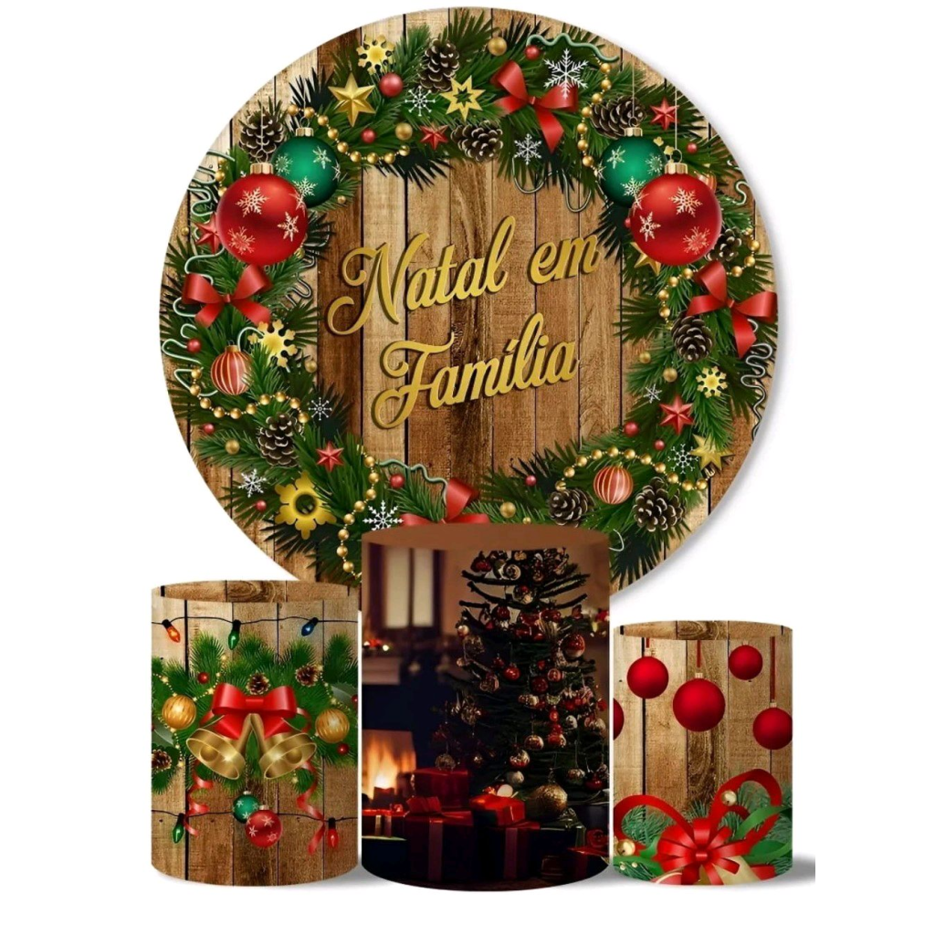 Tecido Natal Em Família - Peg e monte da drica