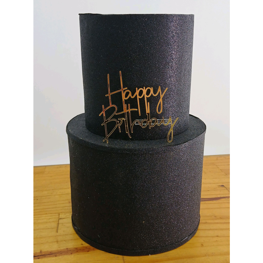 Bolo Fake Preto Brilhante - Peg e monte da drica