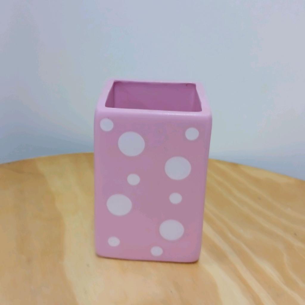 Vaso Quadrado - Branco,Rosa Bebê - Peg e monte da drica