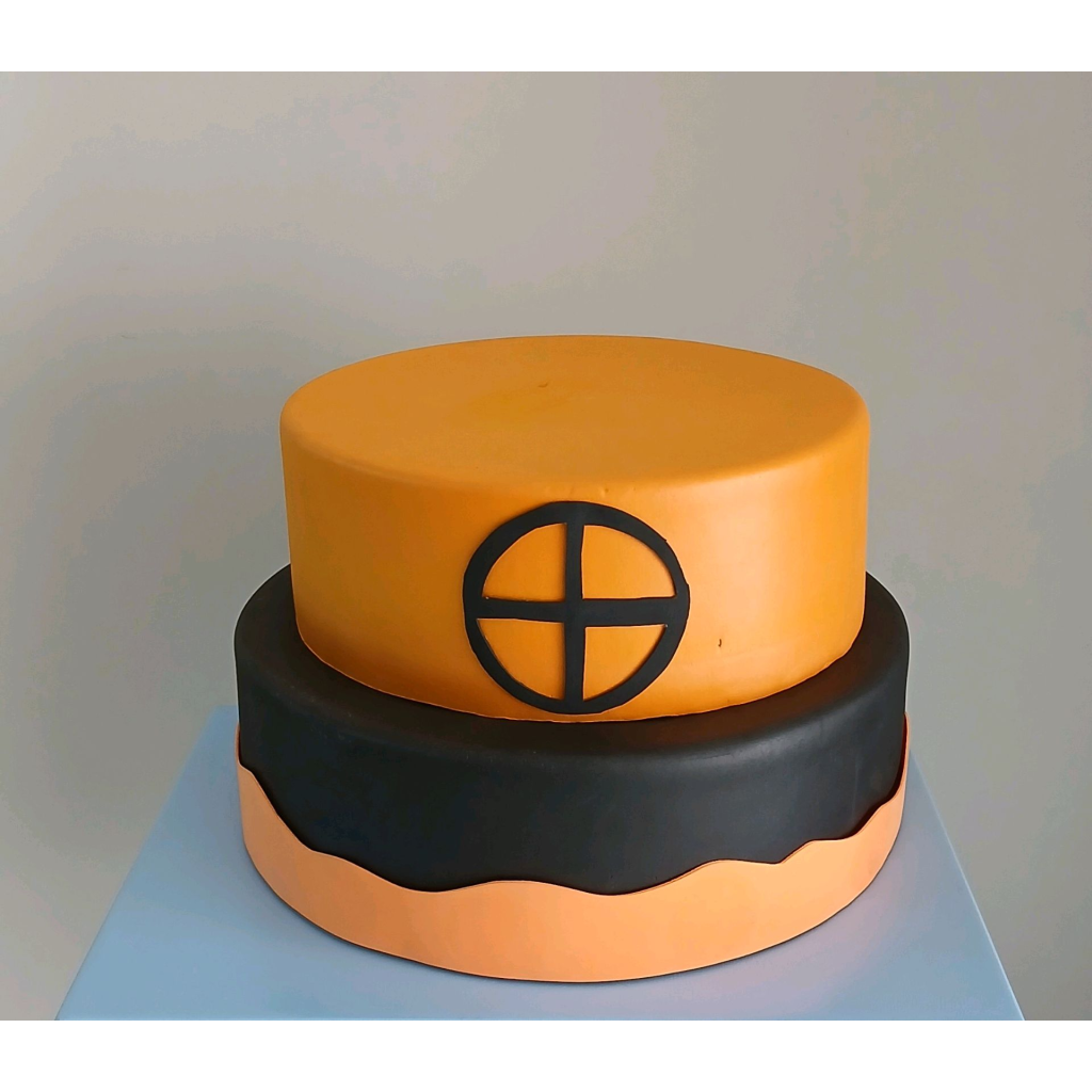 Bolo Fake Laranja E Preto - Peg e monte da drica