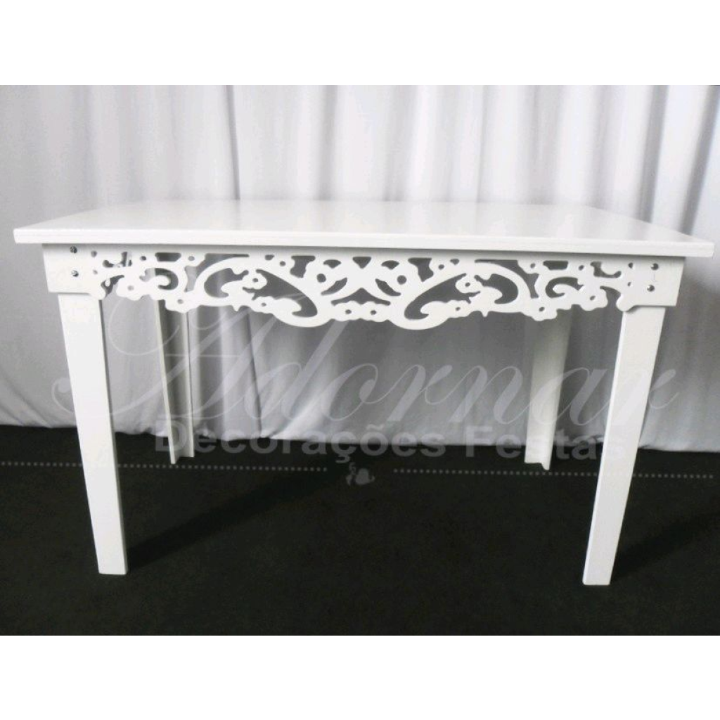 Mesa Provençal Rendada Retangular - Branco - Peg e monte da drica