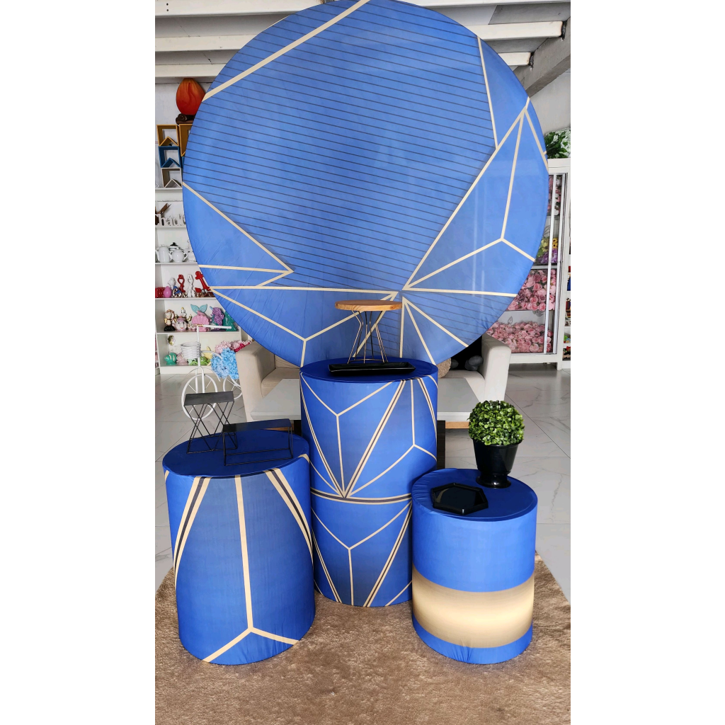 Kit Azul Geometrico - Peg e monte da drica