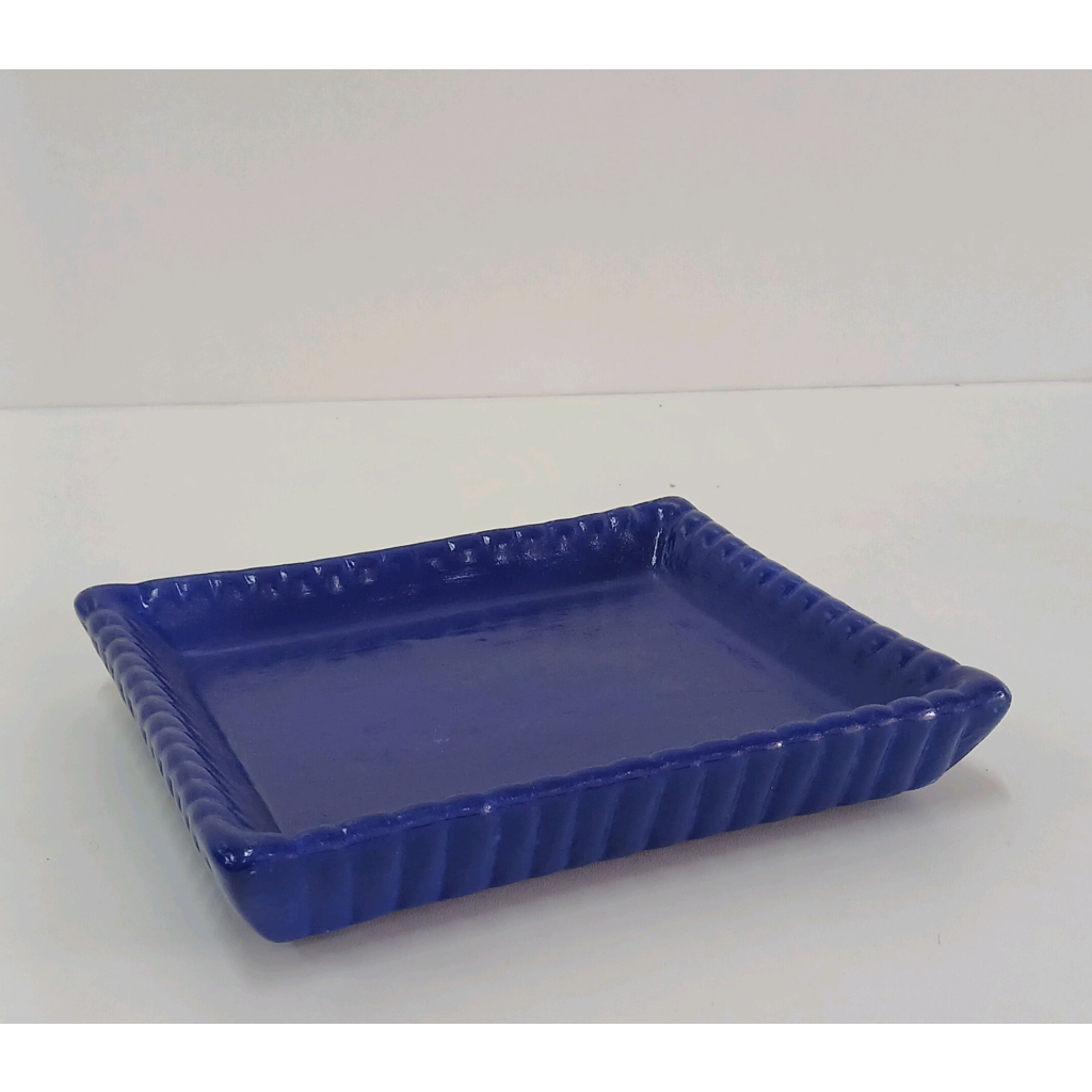 Bandeja Quadrada Louça - Azul Cobalto - Peg e monte da drica