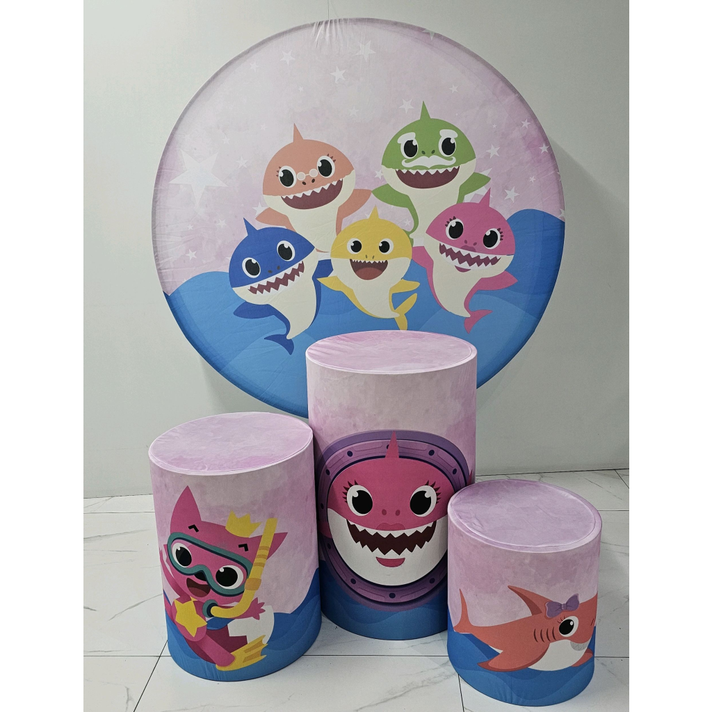 Tecido Baby Shark Rosa - Peg e monte da drica