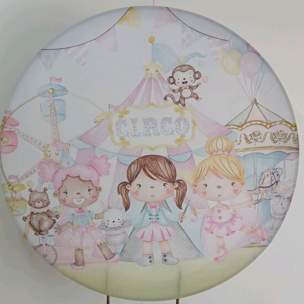 Tecido Circo Rosa - Peg e monte da drica