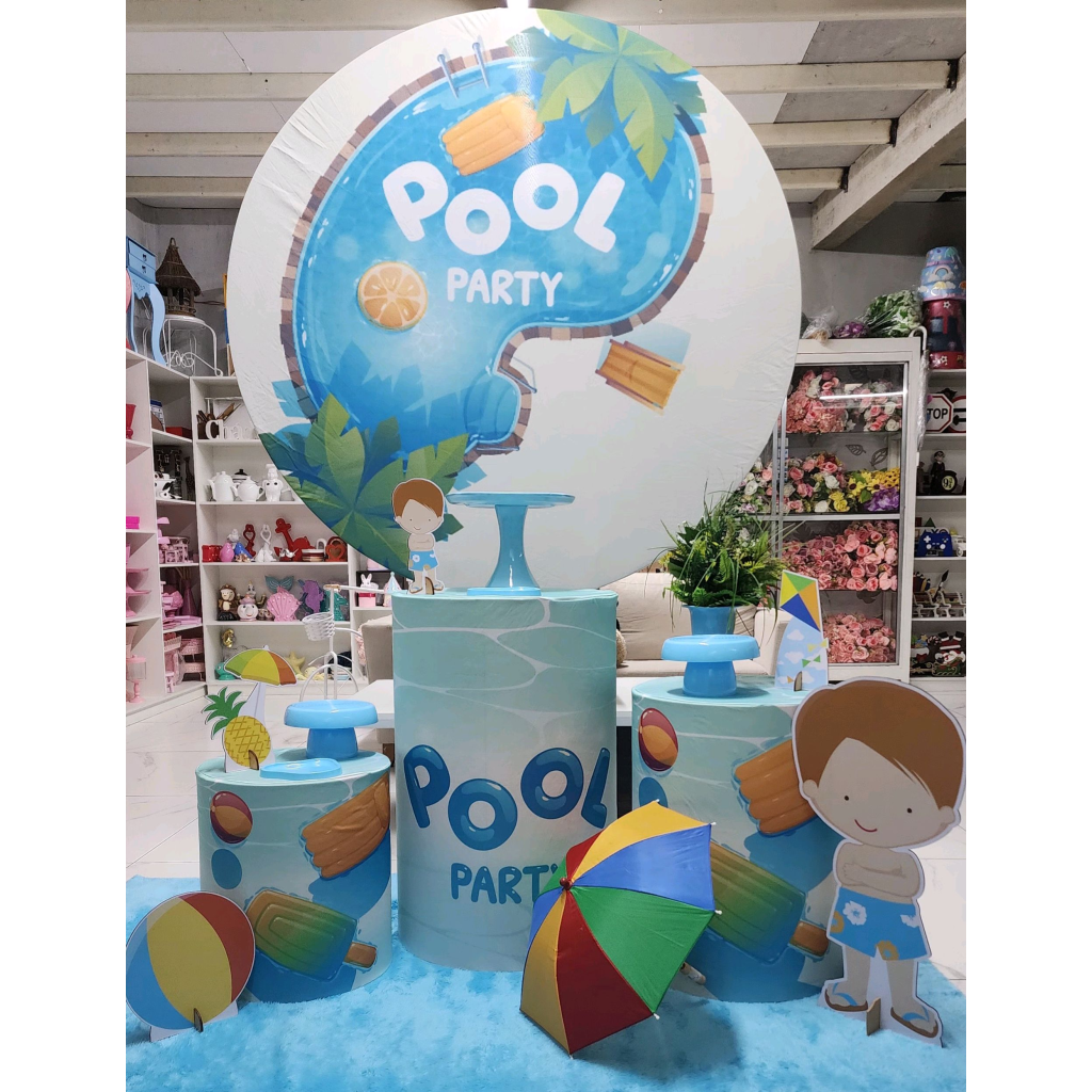 Kit Pool Party Azul - Peg e monte da drica