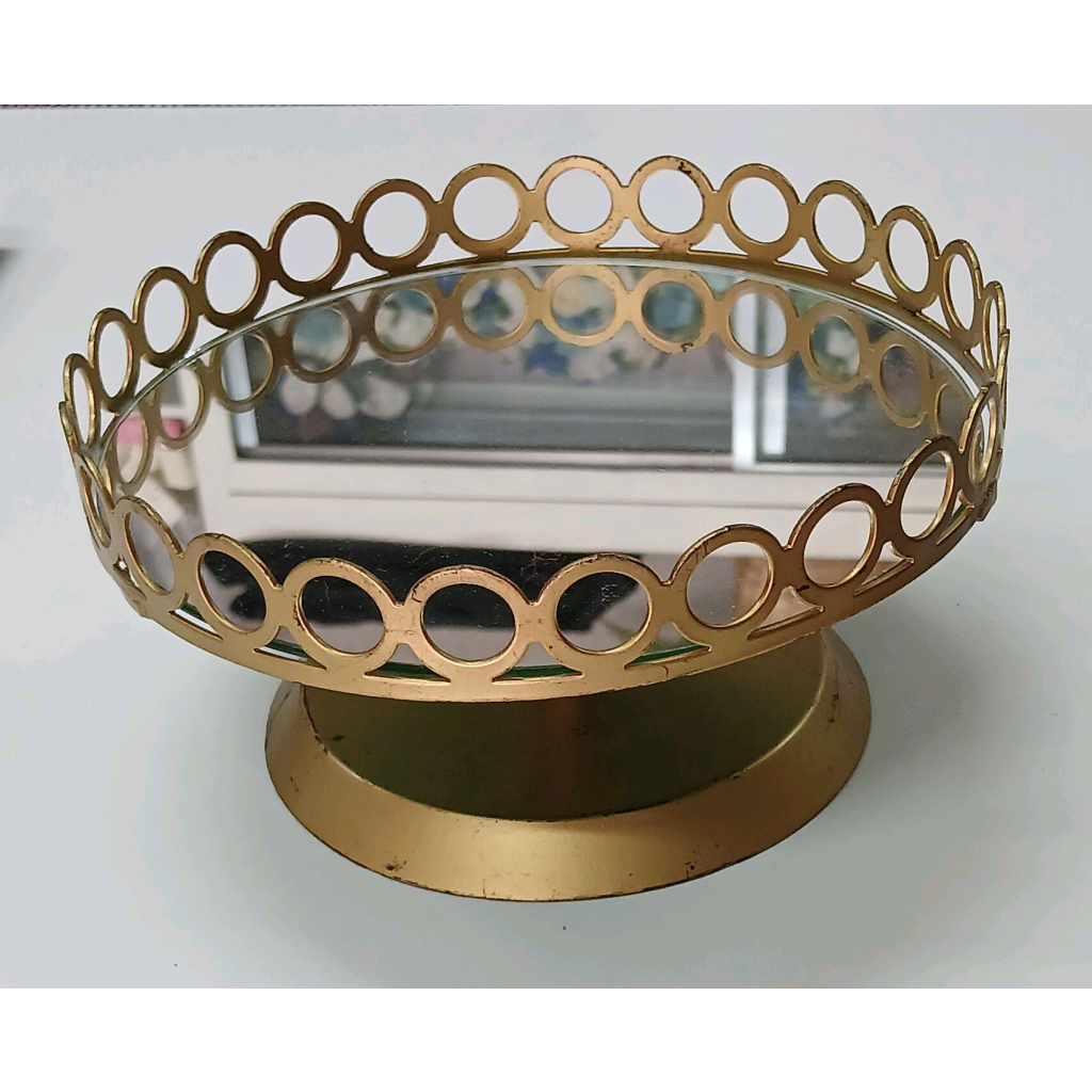 Suporte Para Doces  Com Espelho M - Dourado - Peg e monte da drica