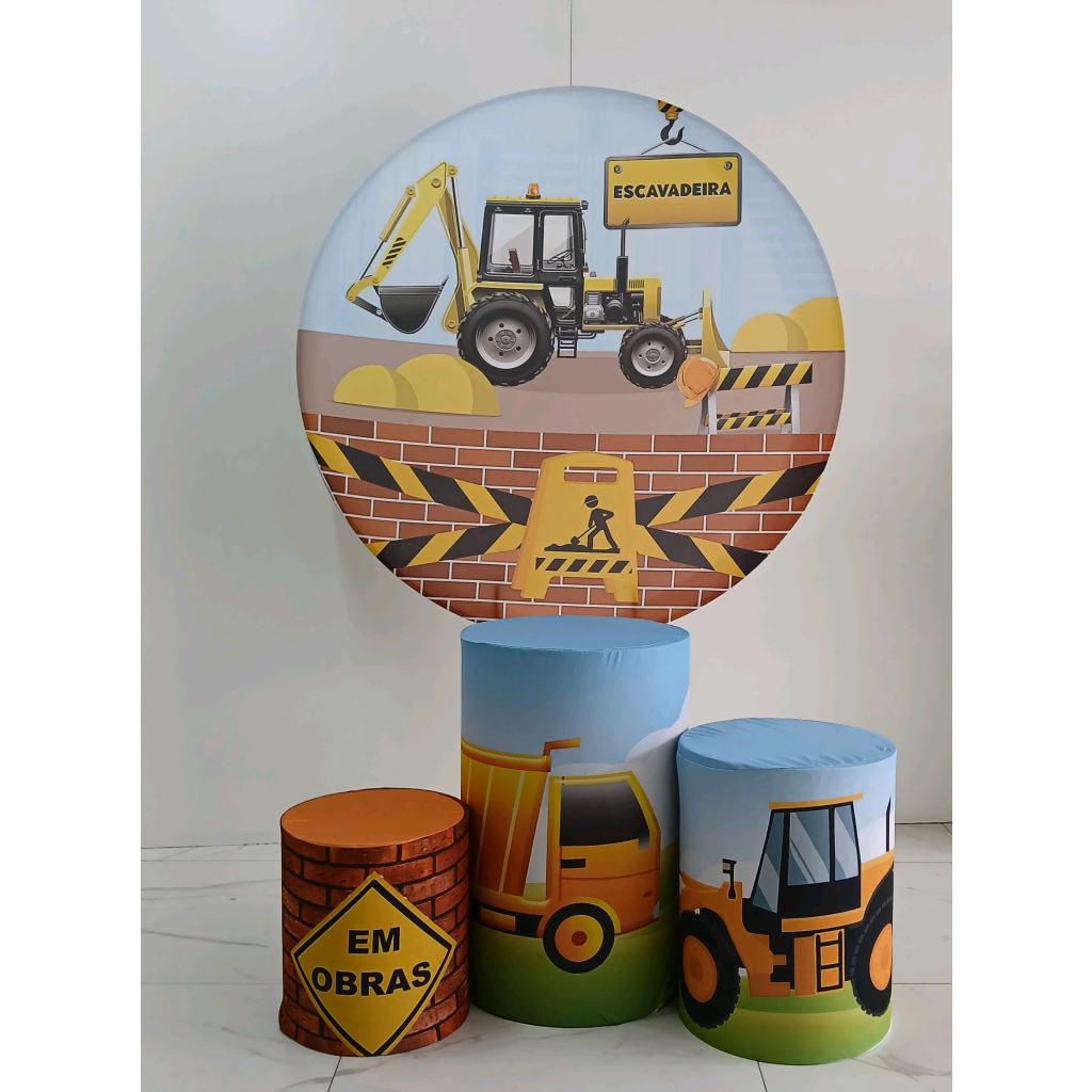 Tecido Trator Obras - Peg e monte da drica
