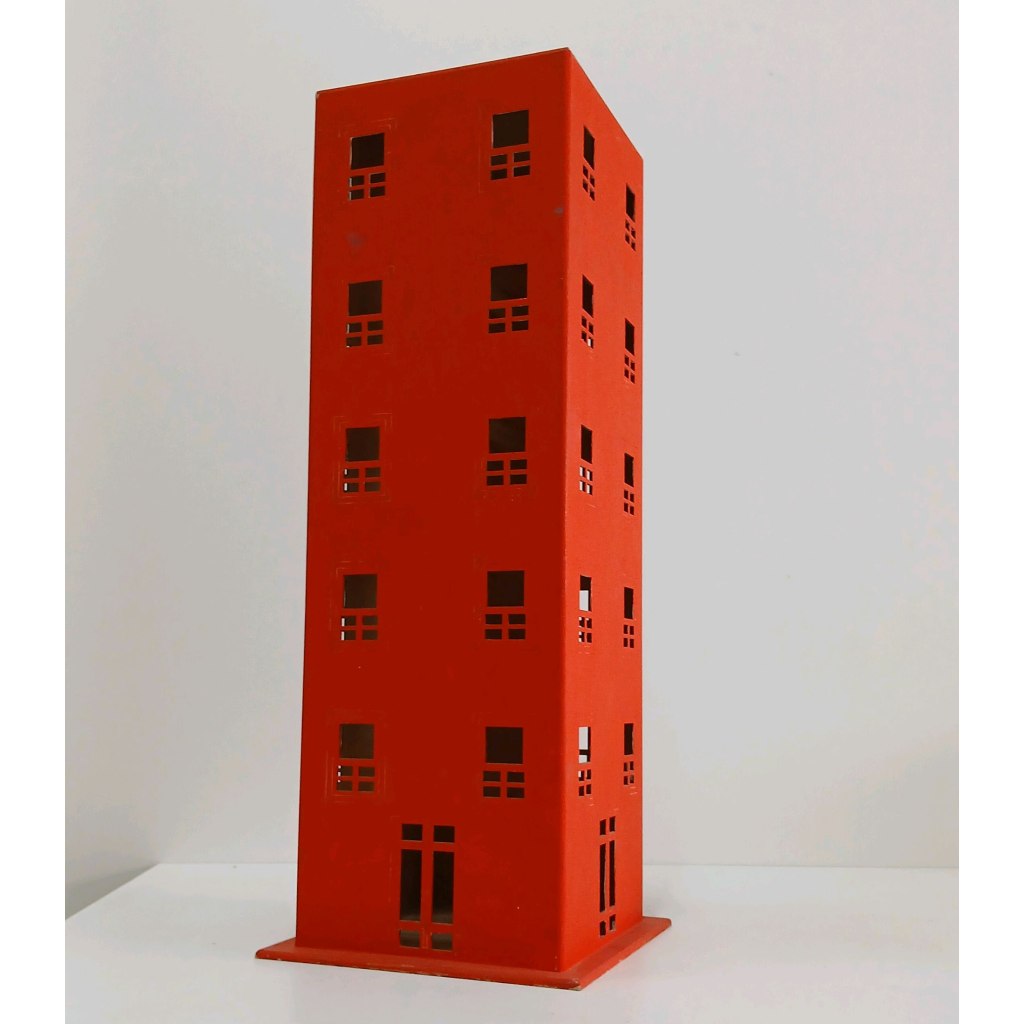 Maquete Prédio Decorativo - Vermelho - Peg e monte da drica