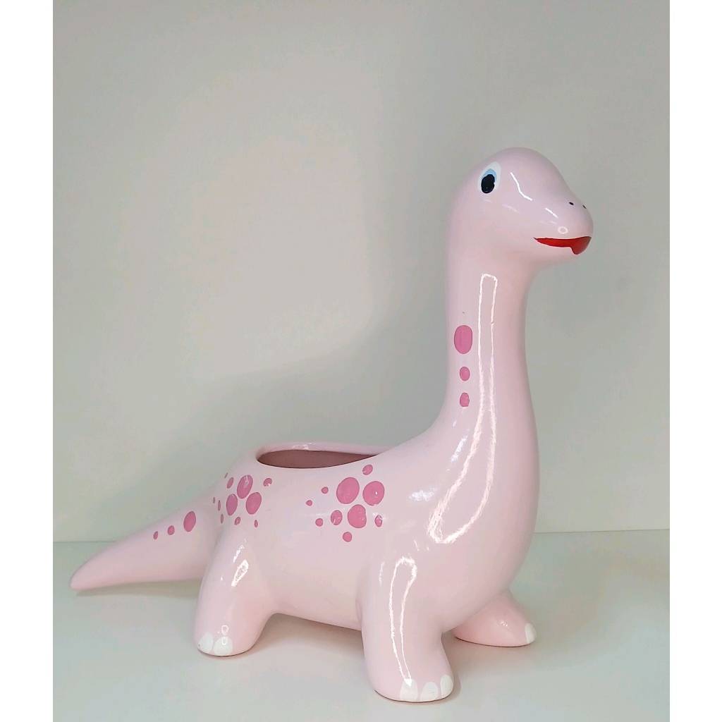 Dinossaura Em Louça - Rosa - Peg e monte da drica